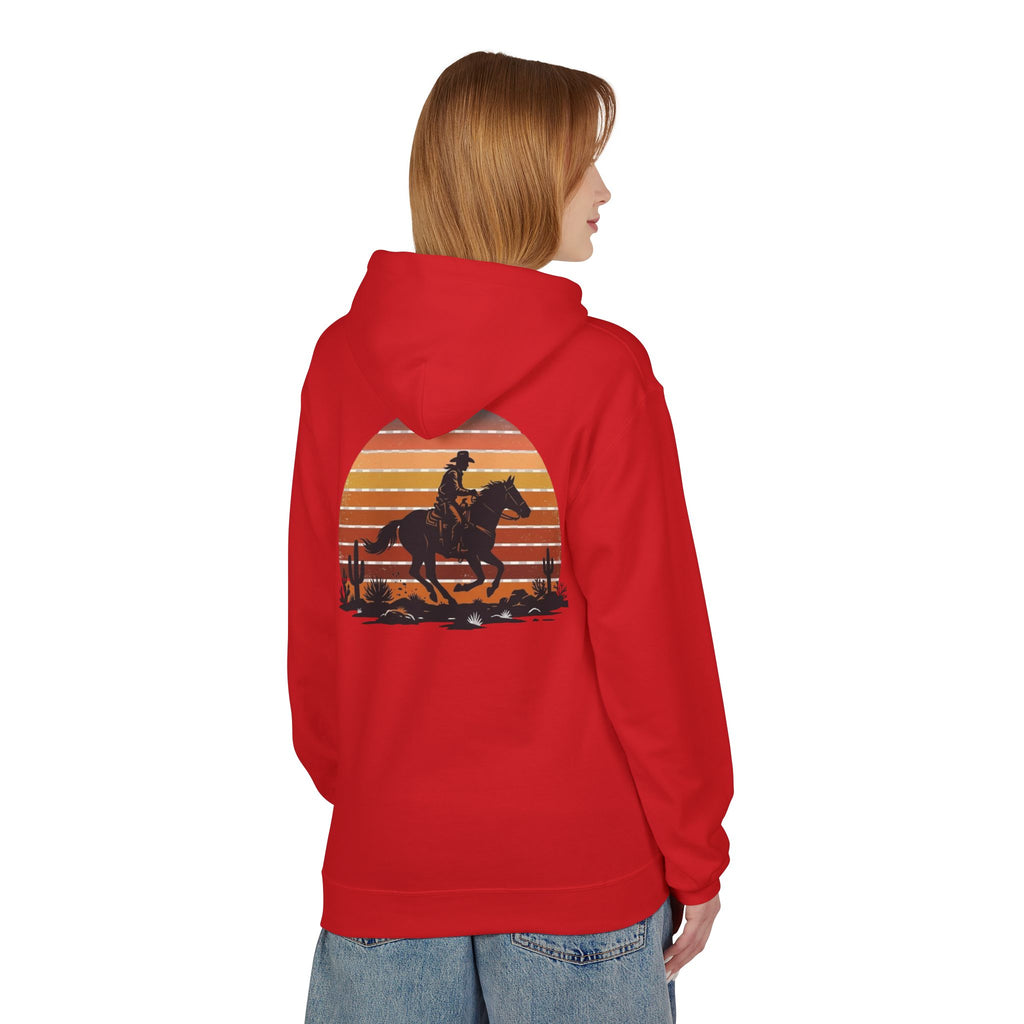 Horse Rider Sunset Hoodie — Retro Western Equestrian Sweatshirt