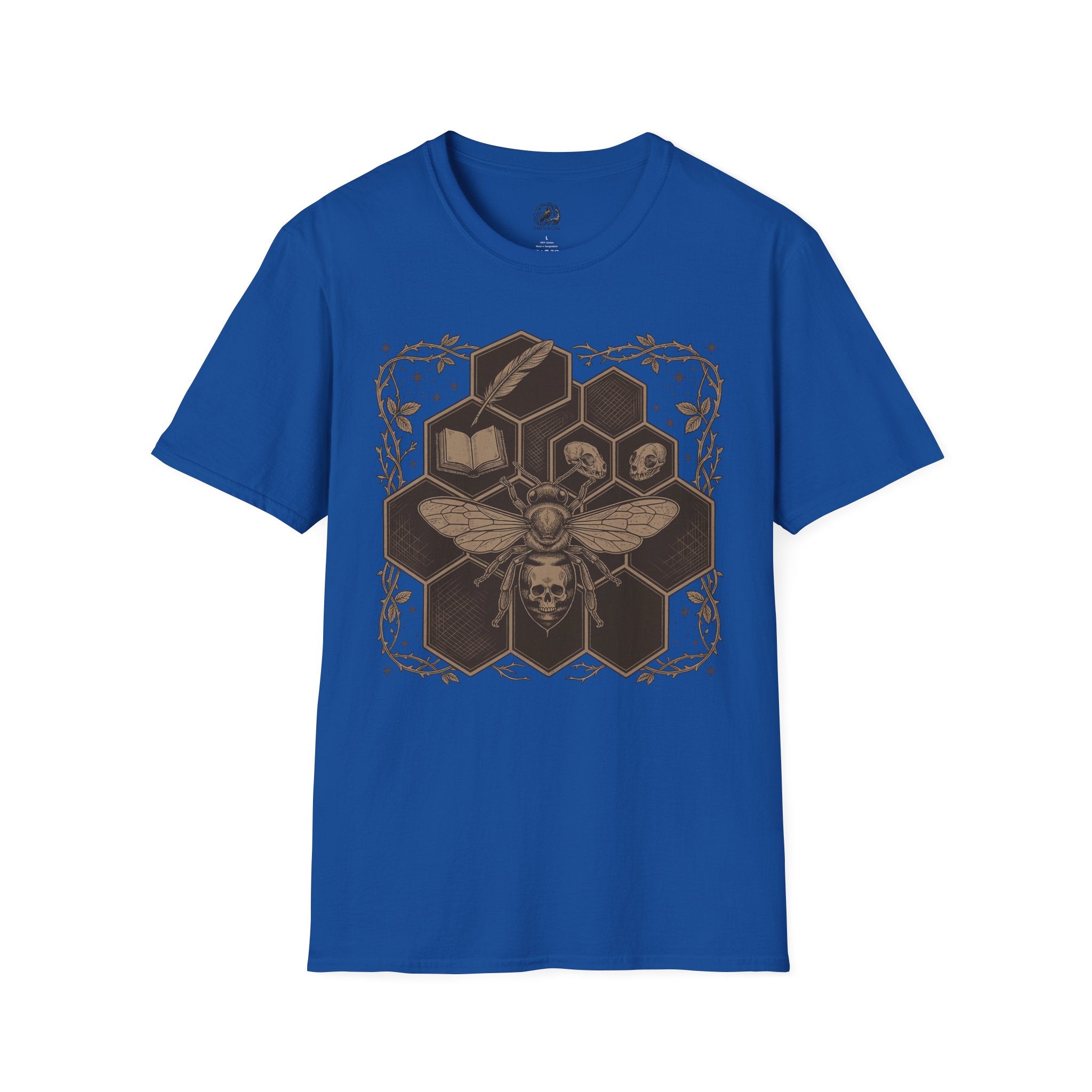 Bee Skull Honeycomb T-Shirt — Gothic Bee Graphic Tee