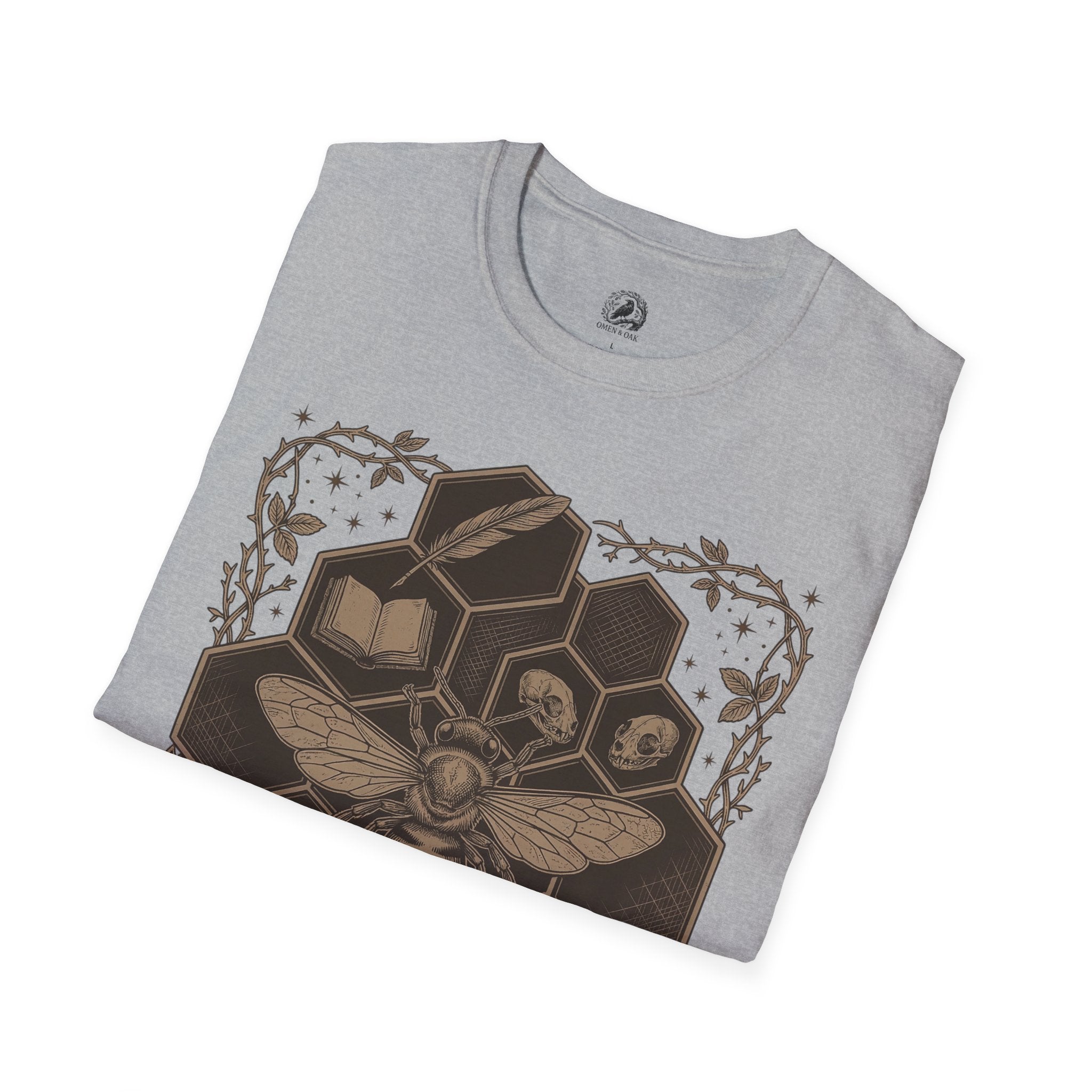 Bee Skull Honeycomb T-Shirt — Gothic Bee Graphic Tee