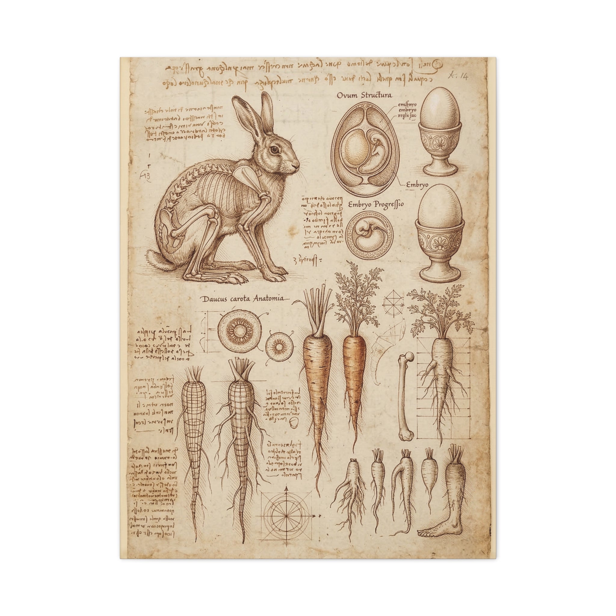 Vintage Botanical Anatomy Canvas