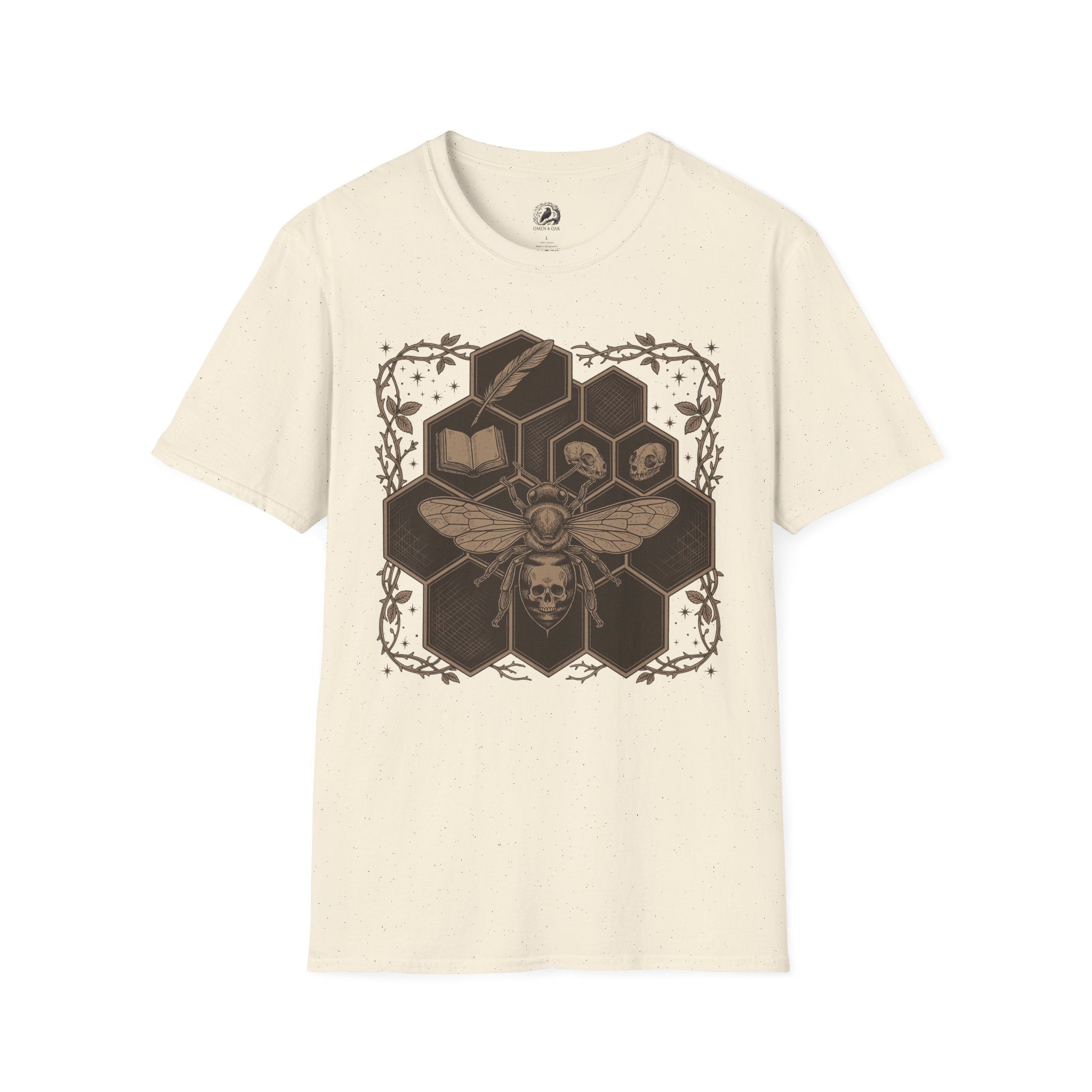 Bee Skull Honeycomb T-Shirt — Gothic Bee Graphic Tee