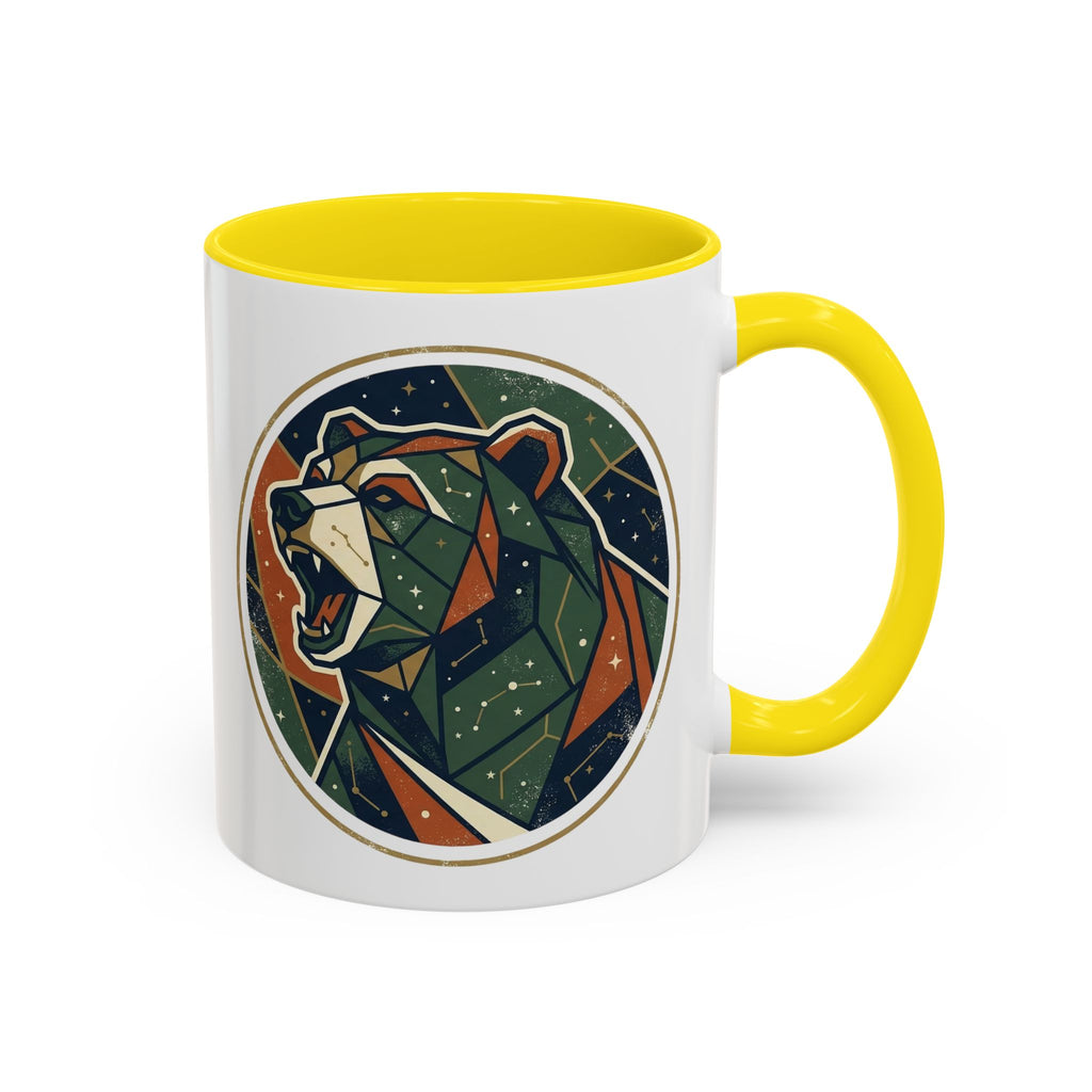 Geometric Roaring Bear Mug | Accent Coffee Mug