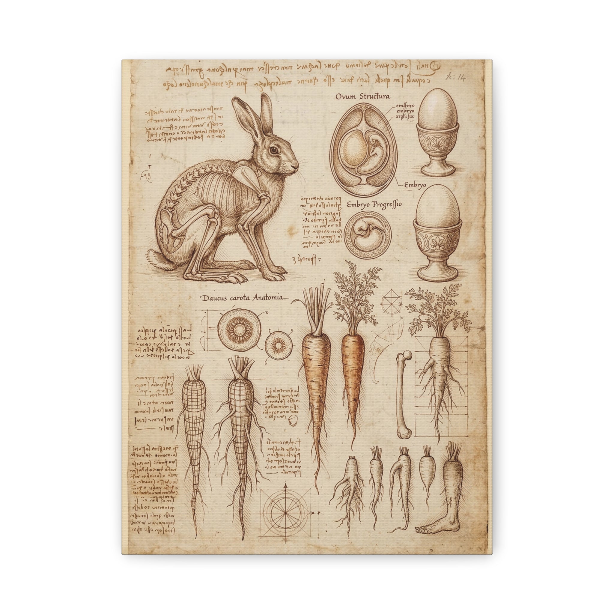 Vintage Botanical Anatomy Canvas
