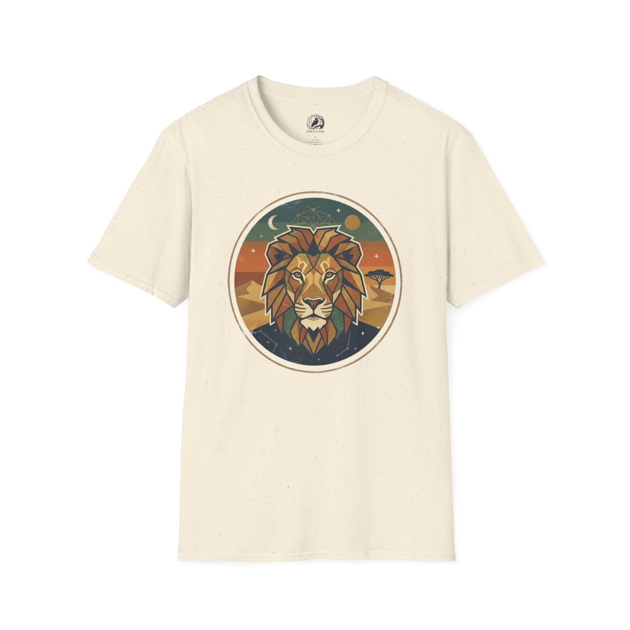 Lion Graphic T-Shirt — Retro Sunset Leopard King Tee