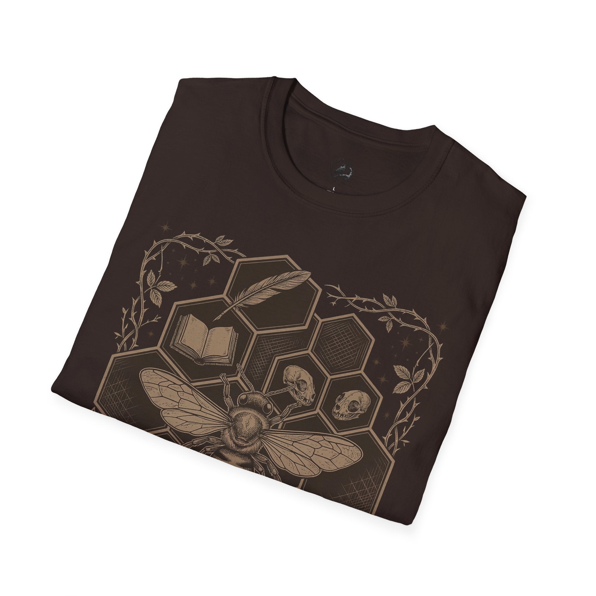 Bee Skull Honeycomb T-Shirt — Gothic Bee Graphic Tee