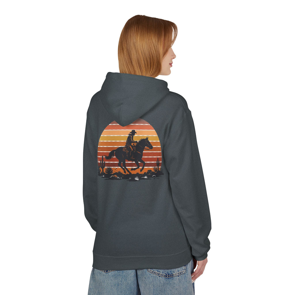 Horse Rider Sunset Hoodie — Retro Western Equestrian Sweatshirt