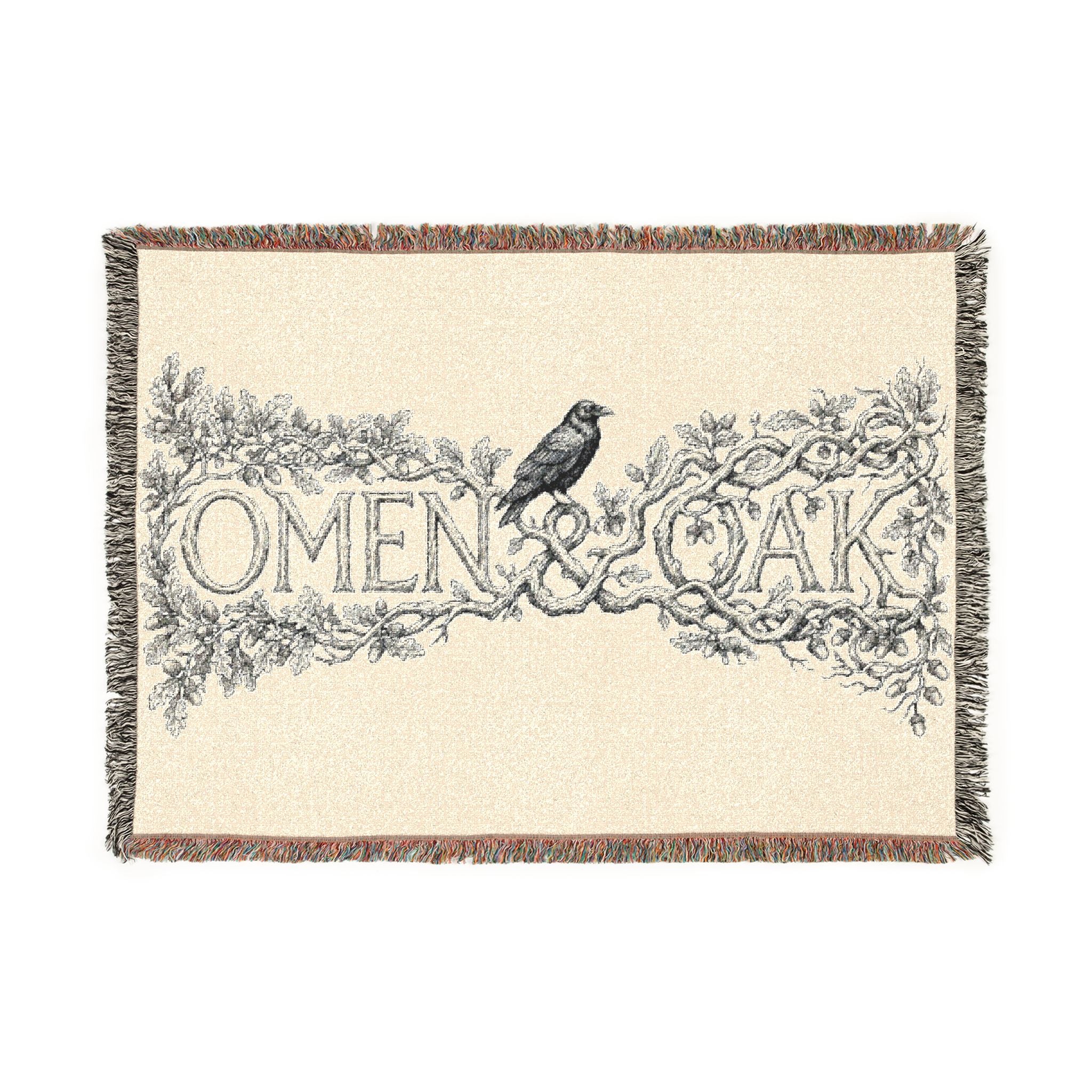 OMEN & OAK Woven Blanket — Cozy Decorative Throw for Living Room & Bedroom