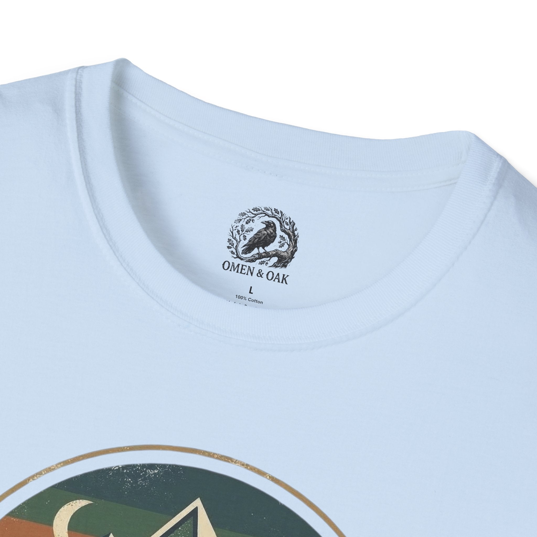 Wolf Mountain Circle T-Shirt — Retro Geometric Nature Graphic