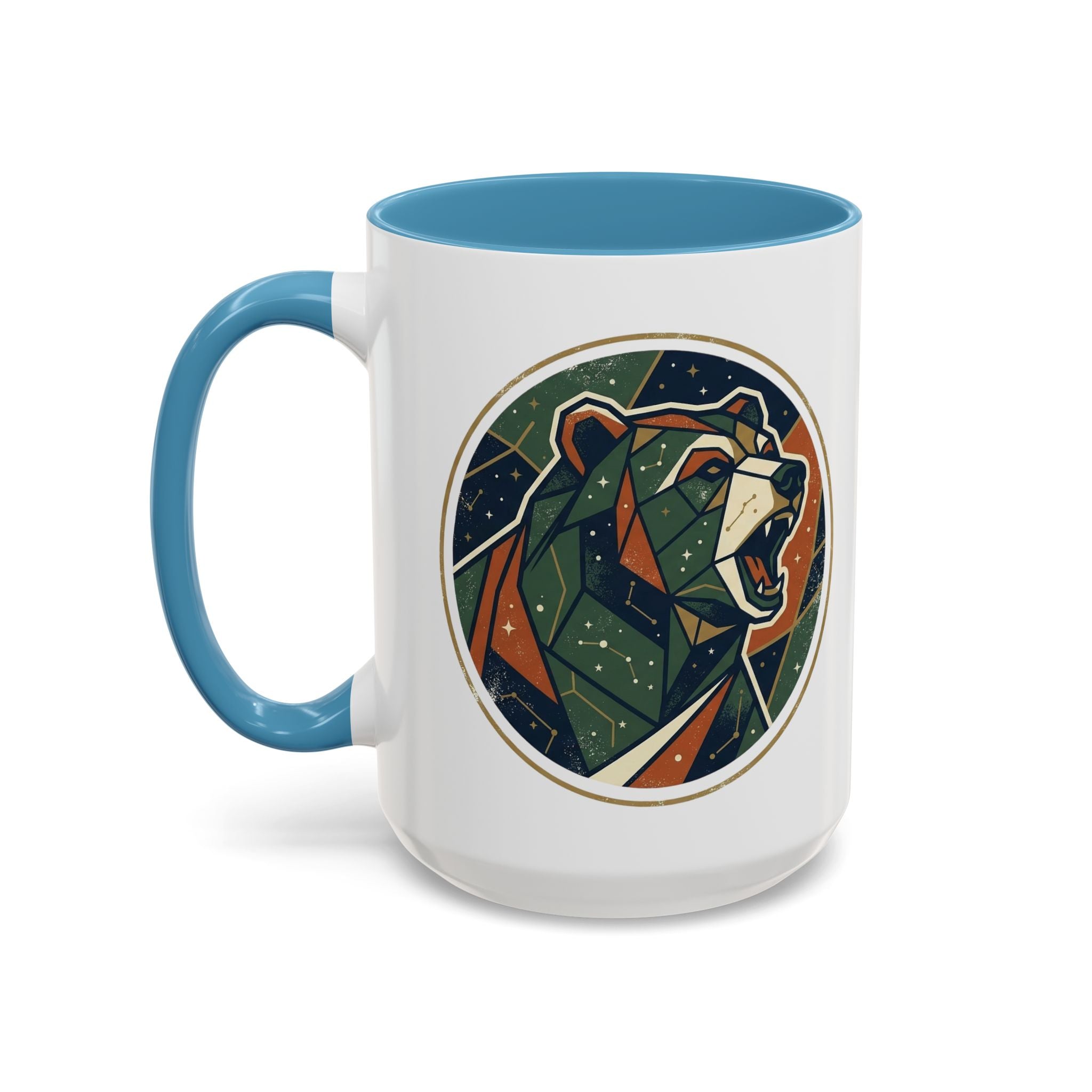 Geometric Roaring Bear Mug | Accent Coffee Mug