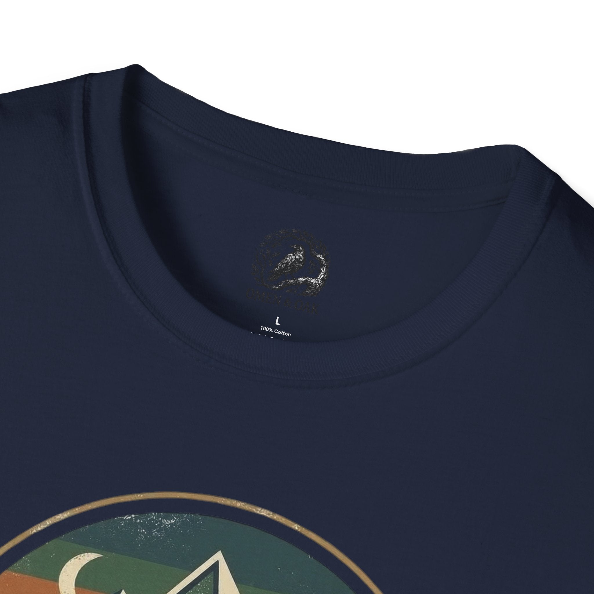 Wolf Mountain Circle T-Shirt — Retro Geometric Nature Graphic