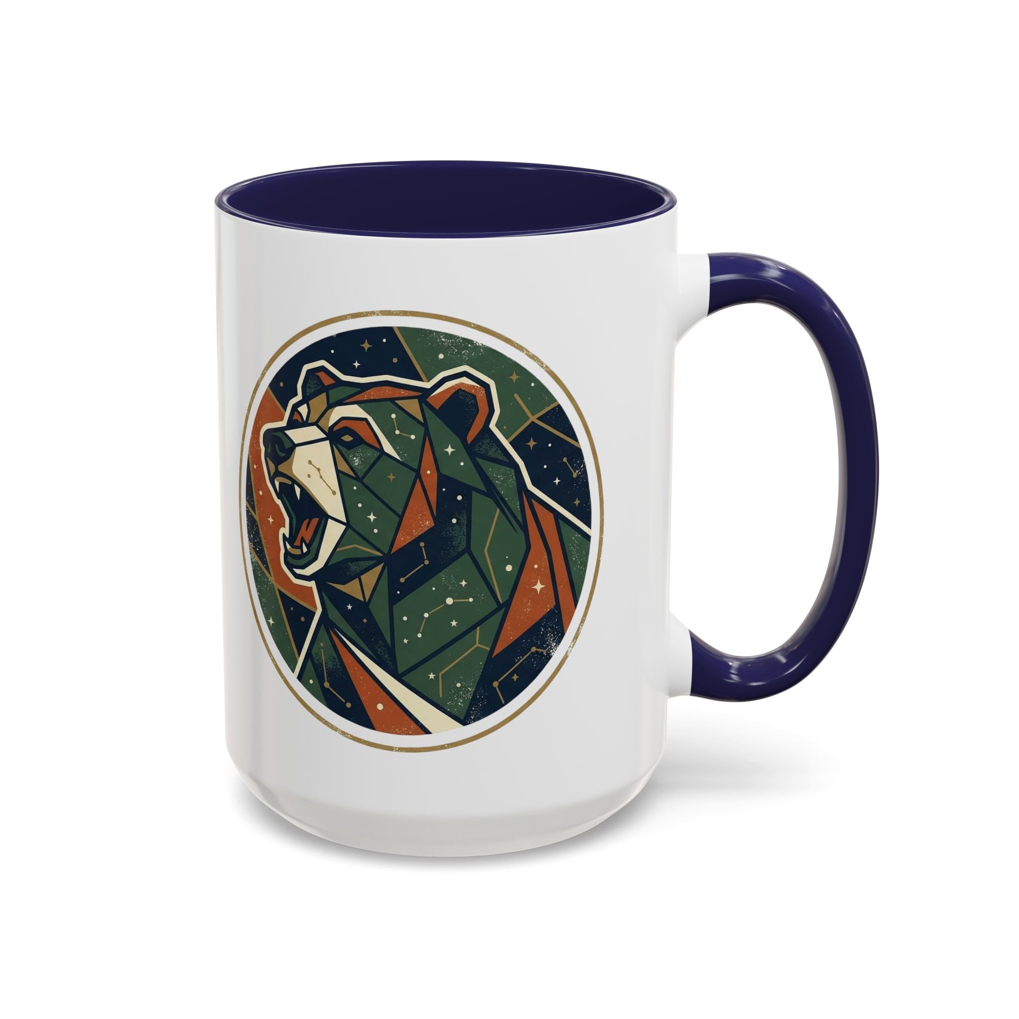 Geometric Roaring Bear Mug | Accent Coffee Mug