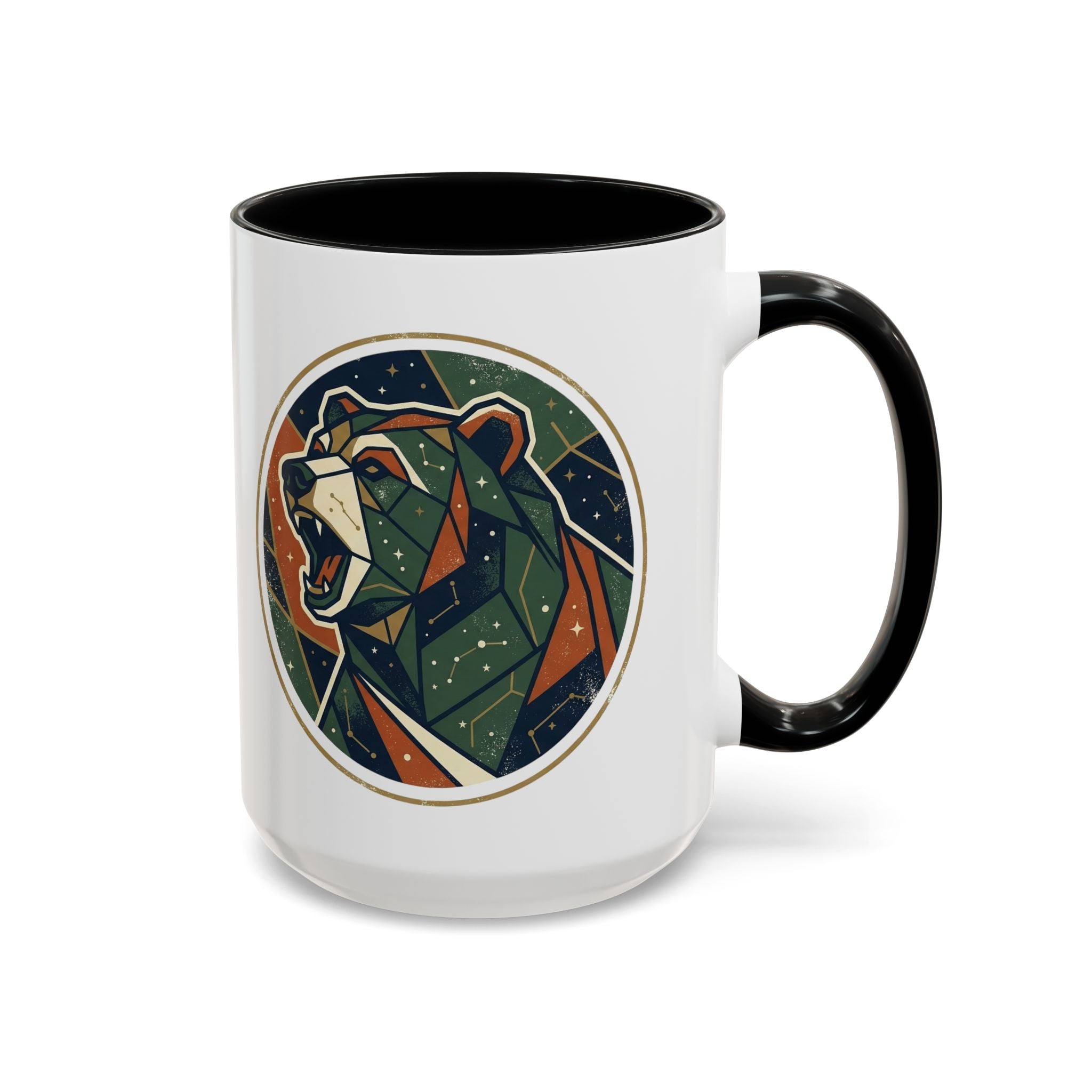 Geometric Roaring Bear Mug | Accent Coffee Mug