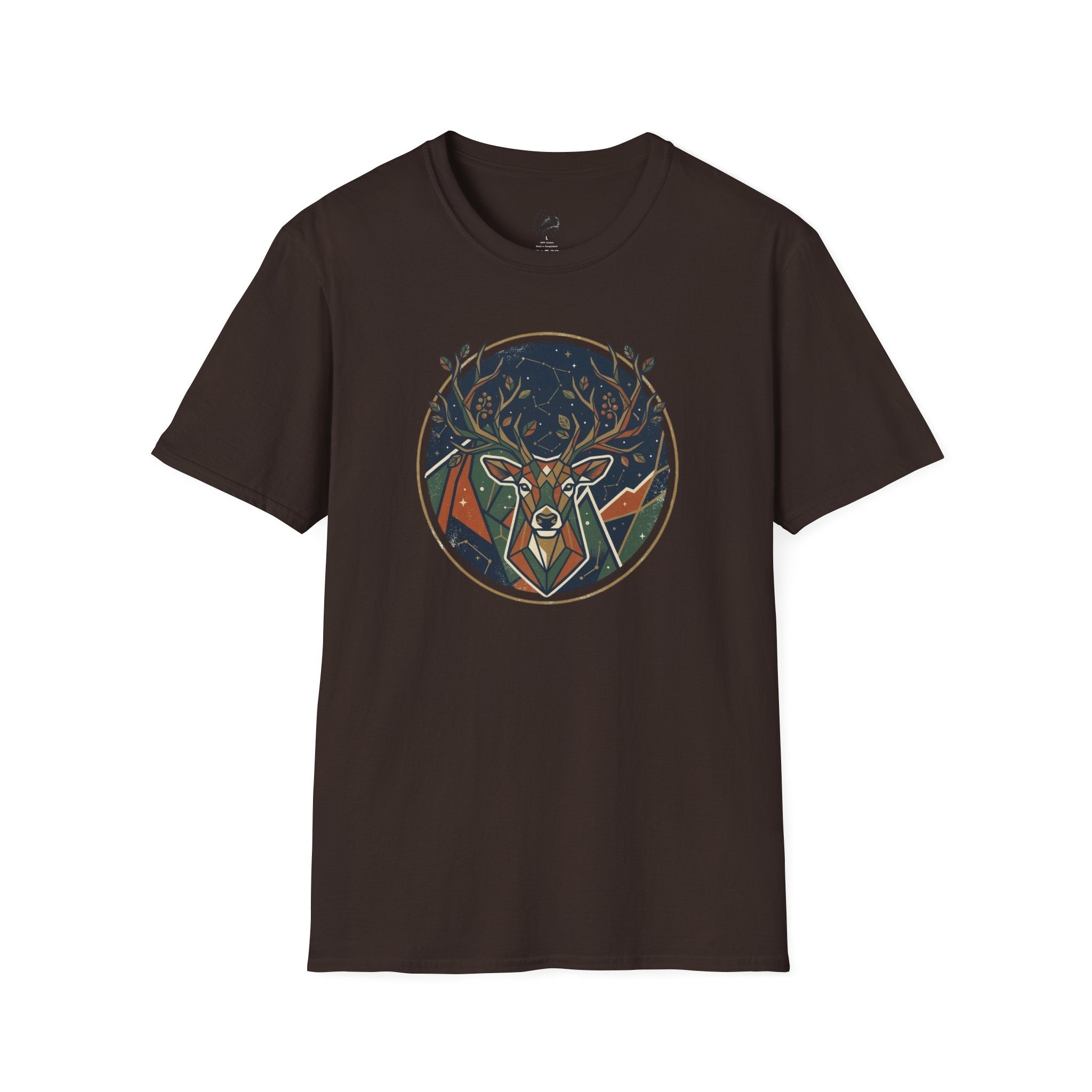 Mystic Forest Stag T-Shirt — Geometric Deer Nature Tee