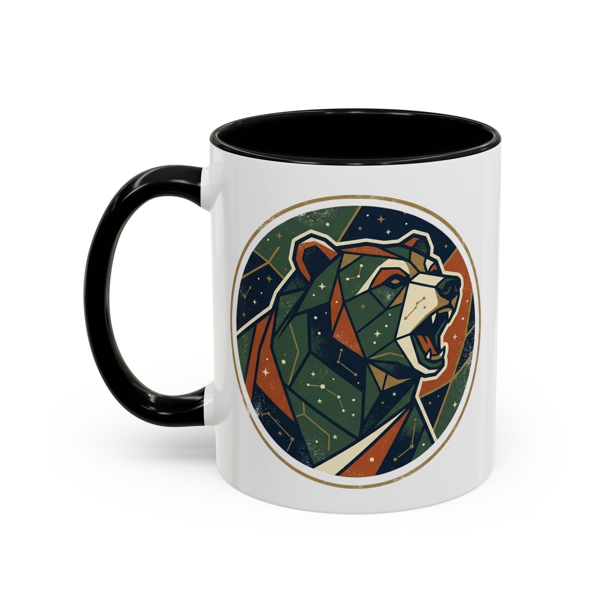 Geometric Roaring Bear Mug | Accent Coffee Mug