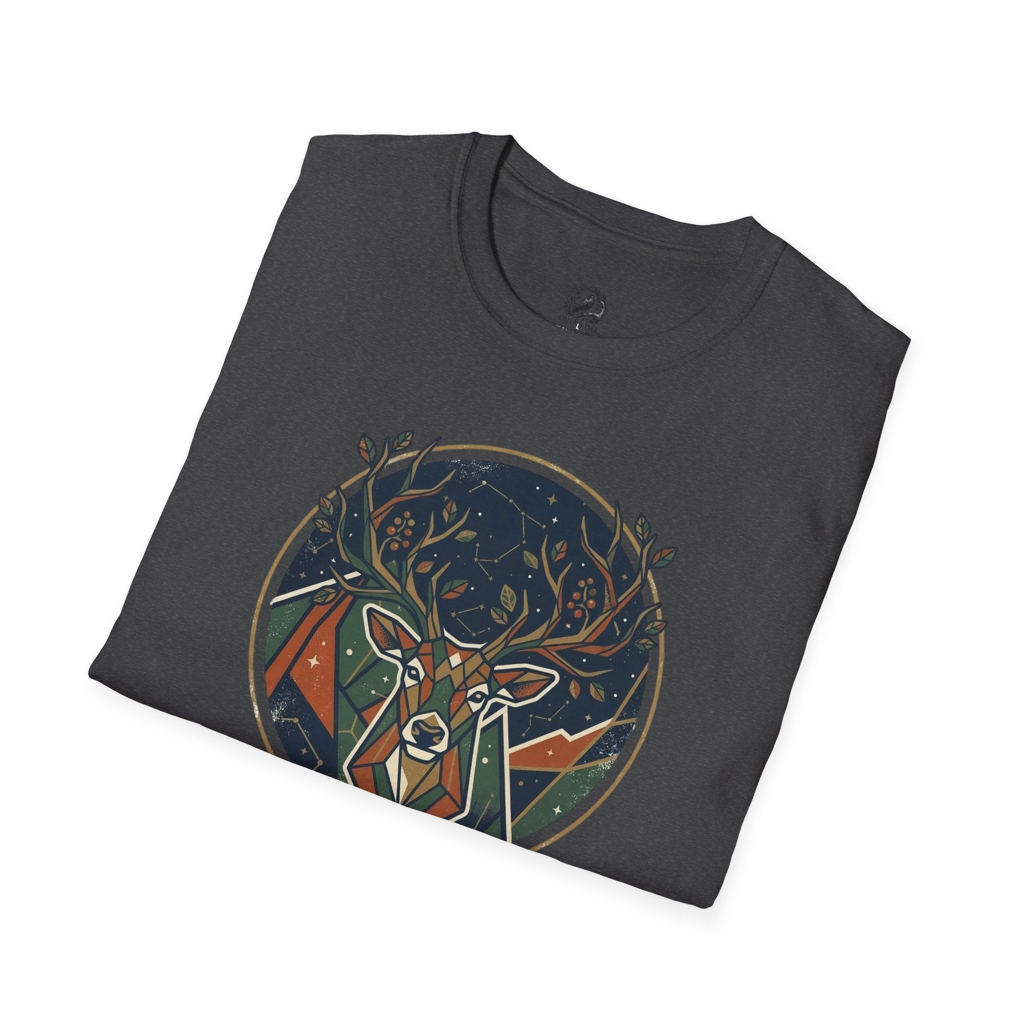 Mystic Forest Stag T-Shirt — Geometric Deer Nature Tee
