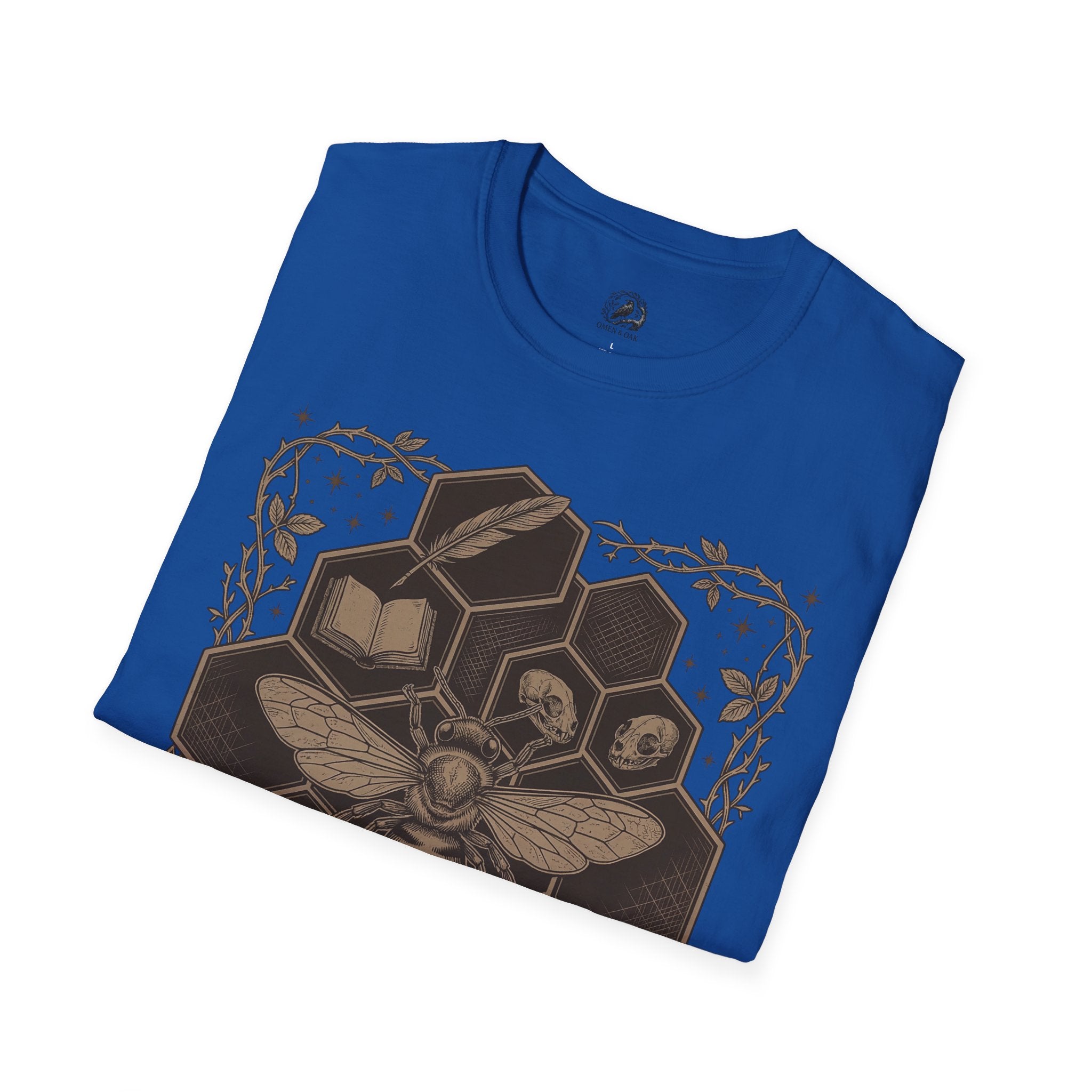 Bee Skull Honeycomb T-Shirt — Gothic Bee Graphic Tee