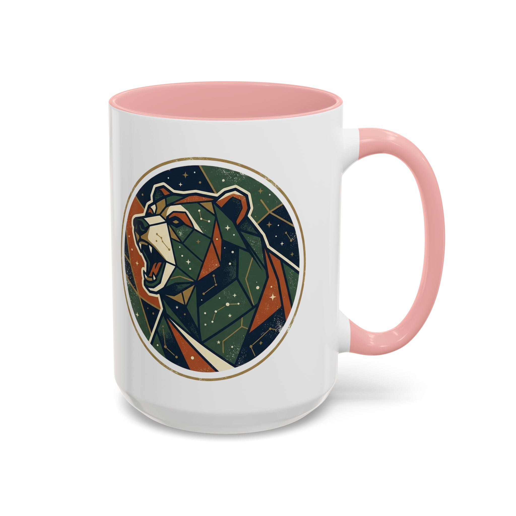 Geometric Roaring Bear Mug | Accent Coffee Mug