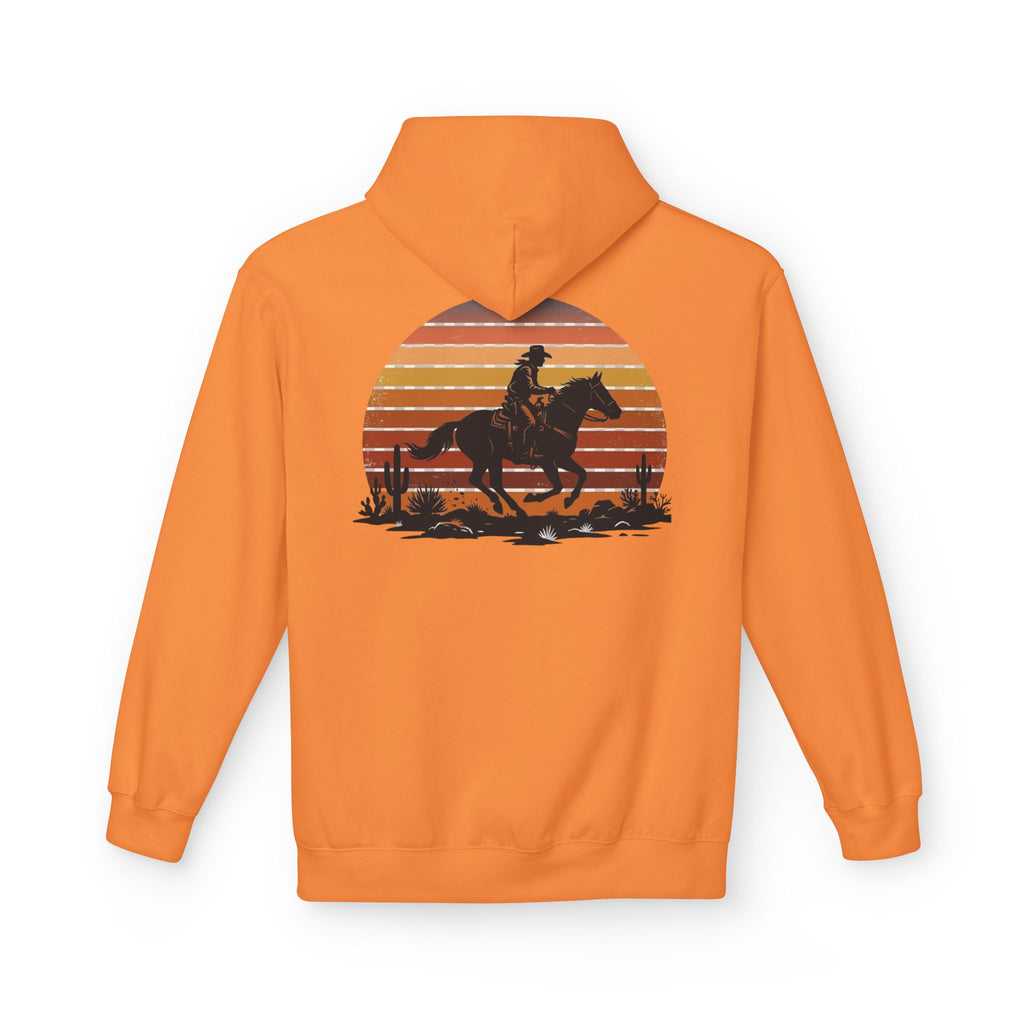 Horse Rider Sunset Hoodie — Retro Western Equestrian Sweatshirt
