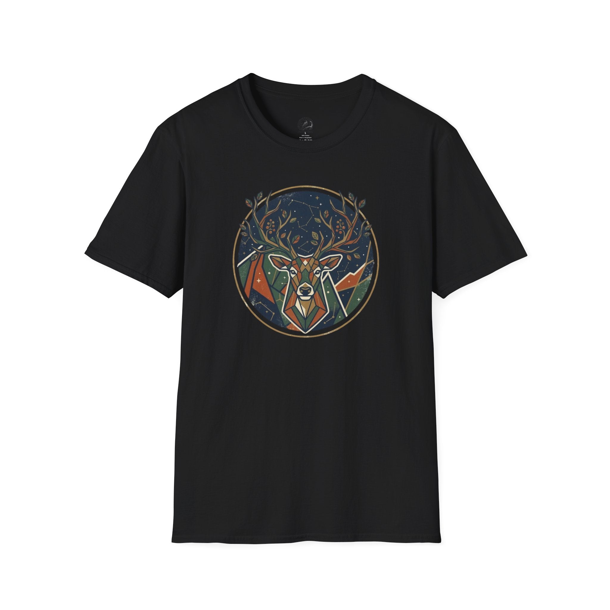 Mystic Forest Stag T-Shirt — Geometric Deer Nature Tee