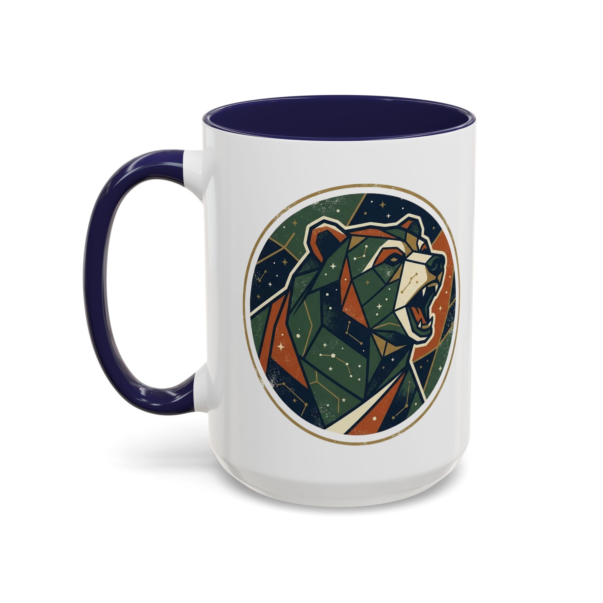 Geometric Roaring Bear Mug | Accent Coffee Mug