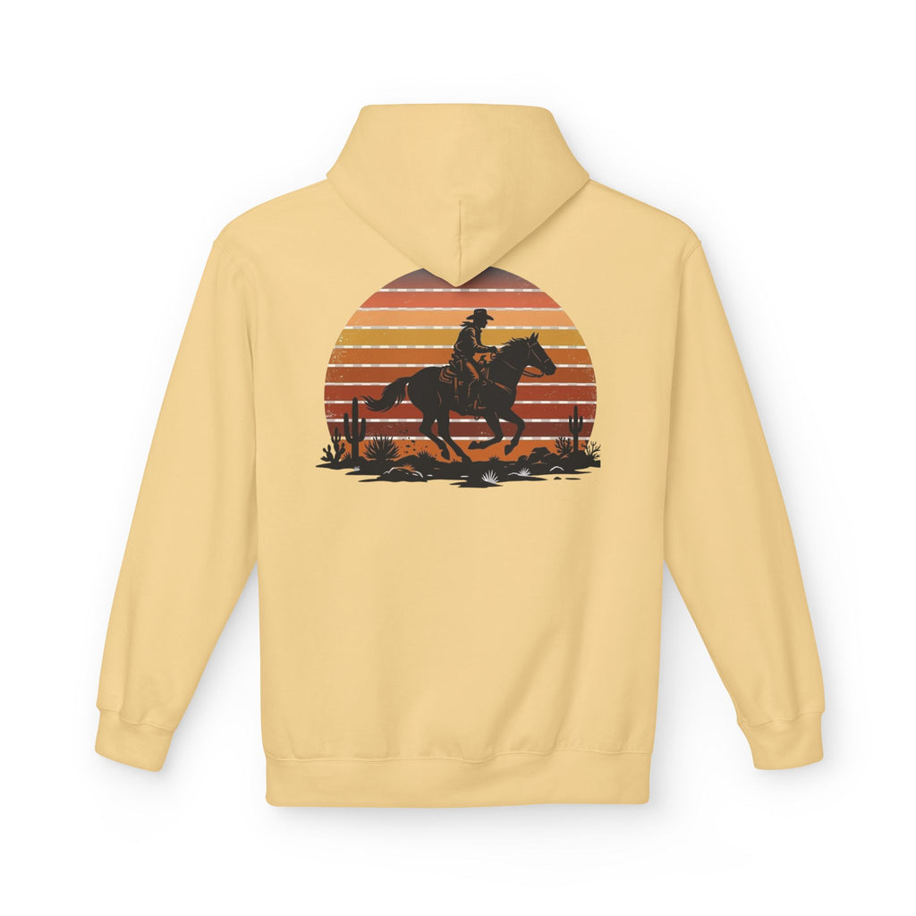 Horse Rider Sunset Hoodie — Retro Western Equestrian Sweatshirt