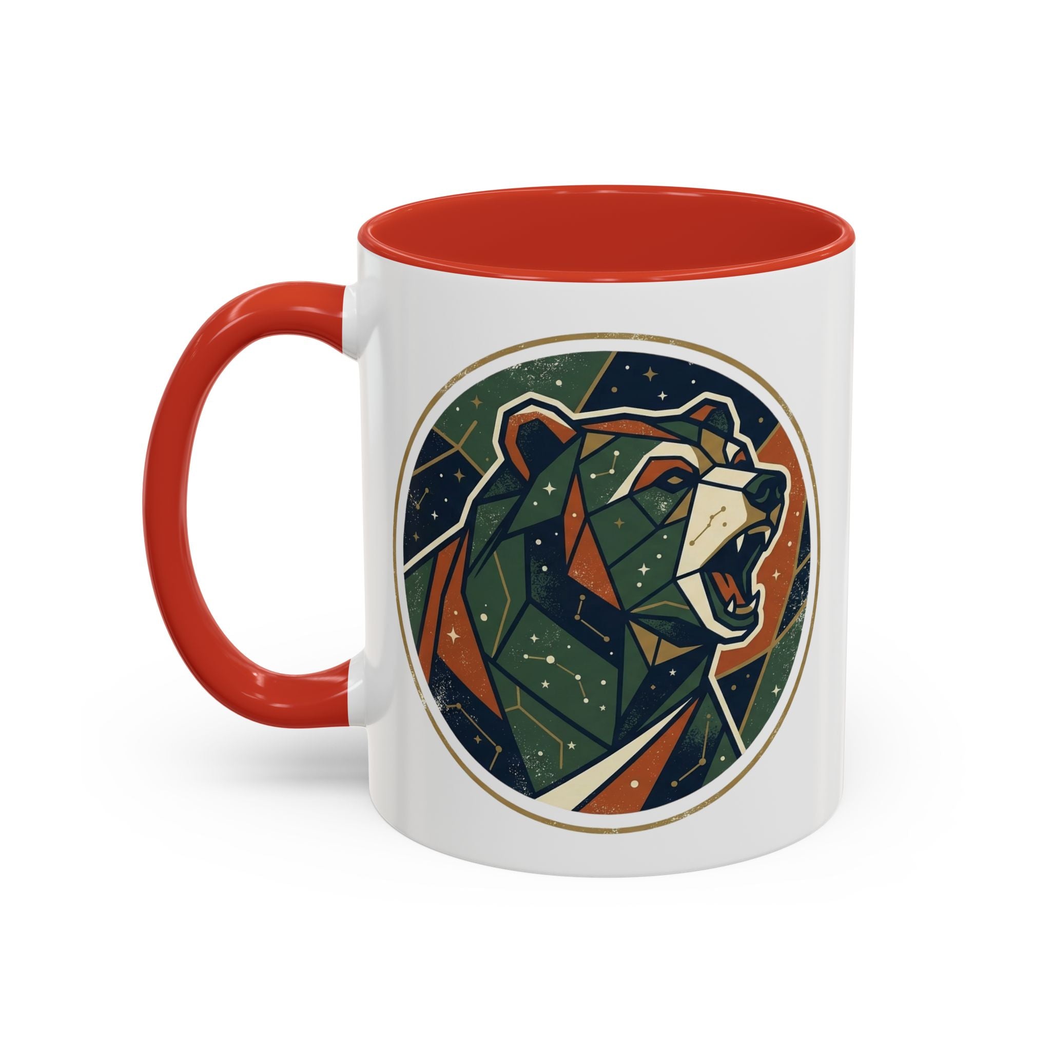 Geometric Roaring Bear Mug | Accent Coffee Mug