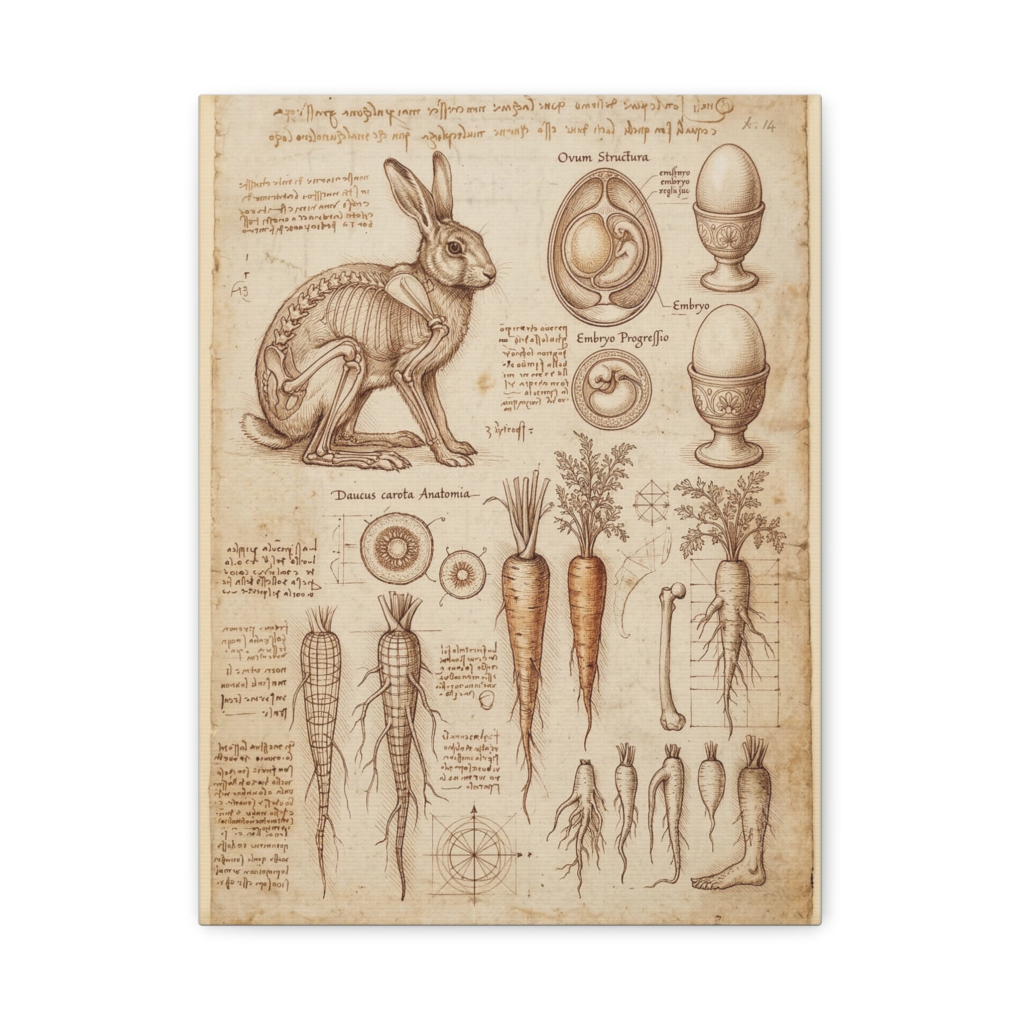 Vintage Botanical Anatomy Canvas
