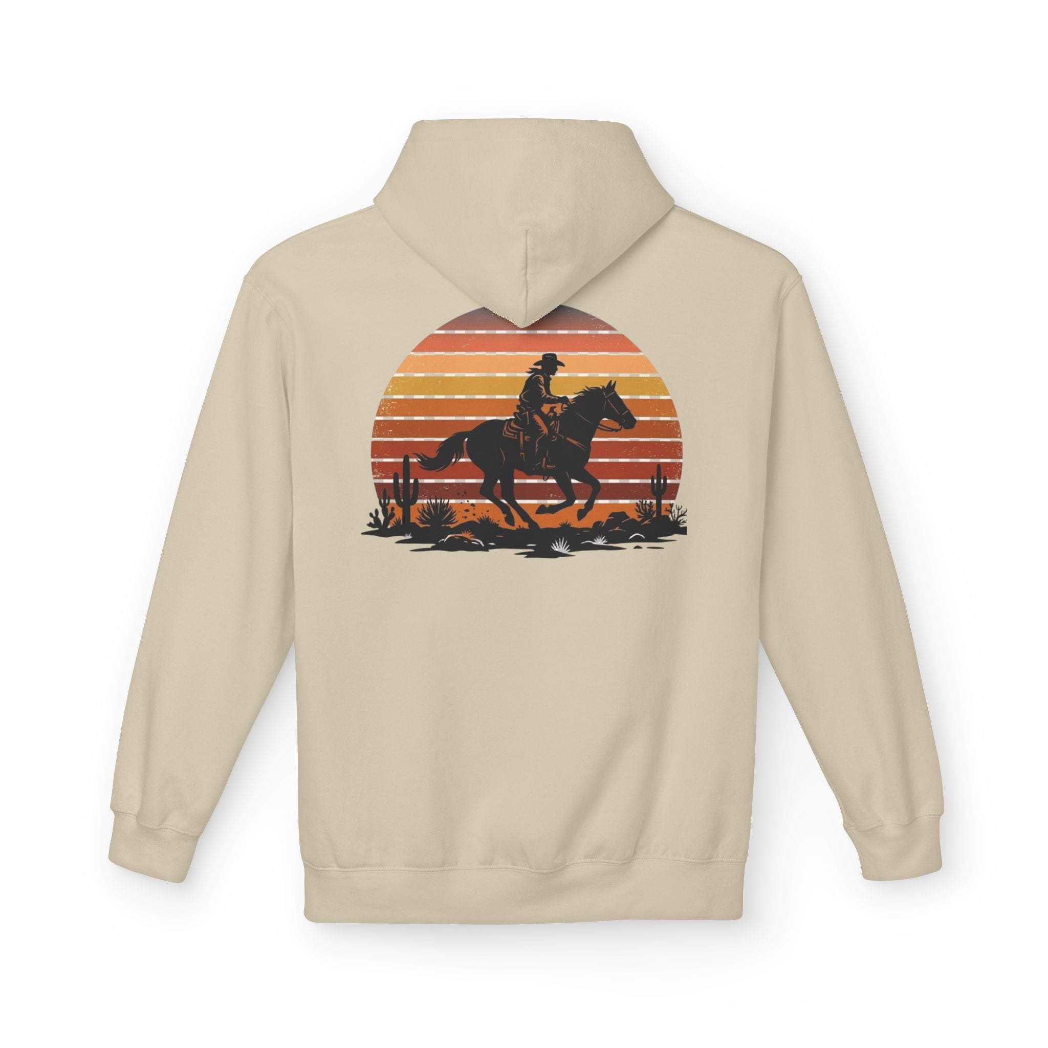 Horse Rider Sunset Hoodie — Retro Western Equestrian Sweatshirt