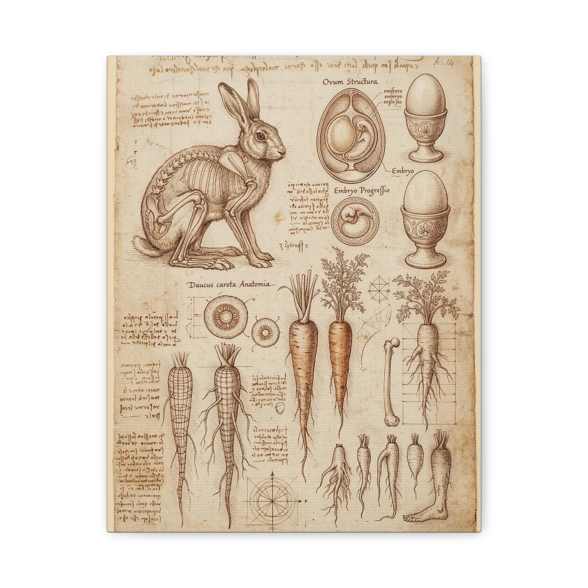 Vintage Botanical Anatomy Canvas