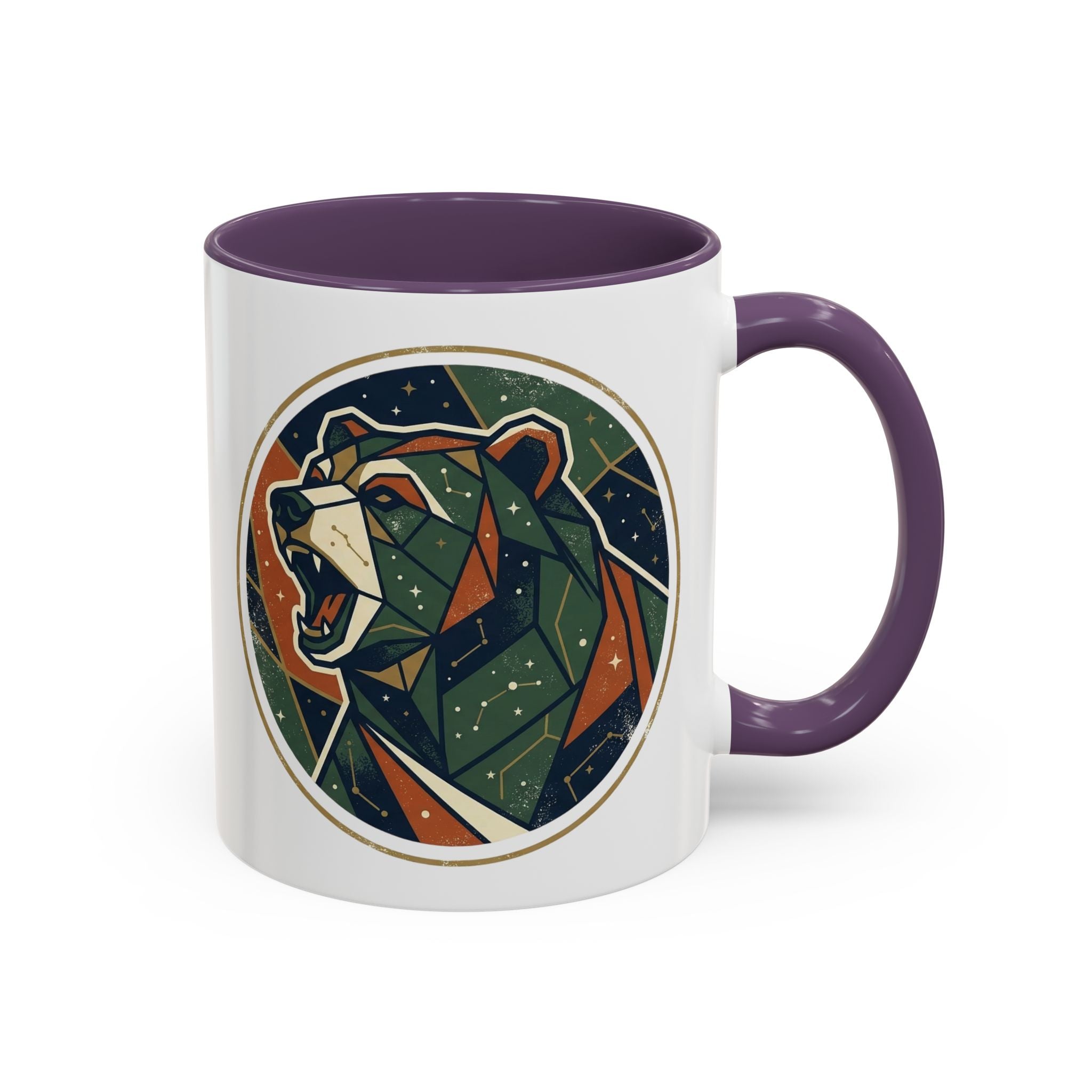 Geometric Roaring Bear Mug | Accent Coffee Mug