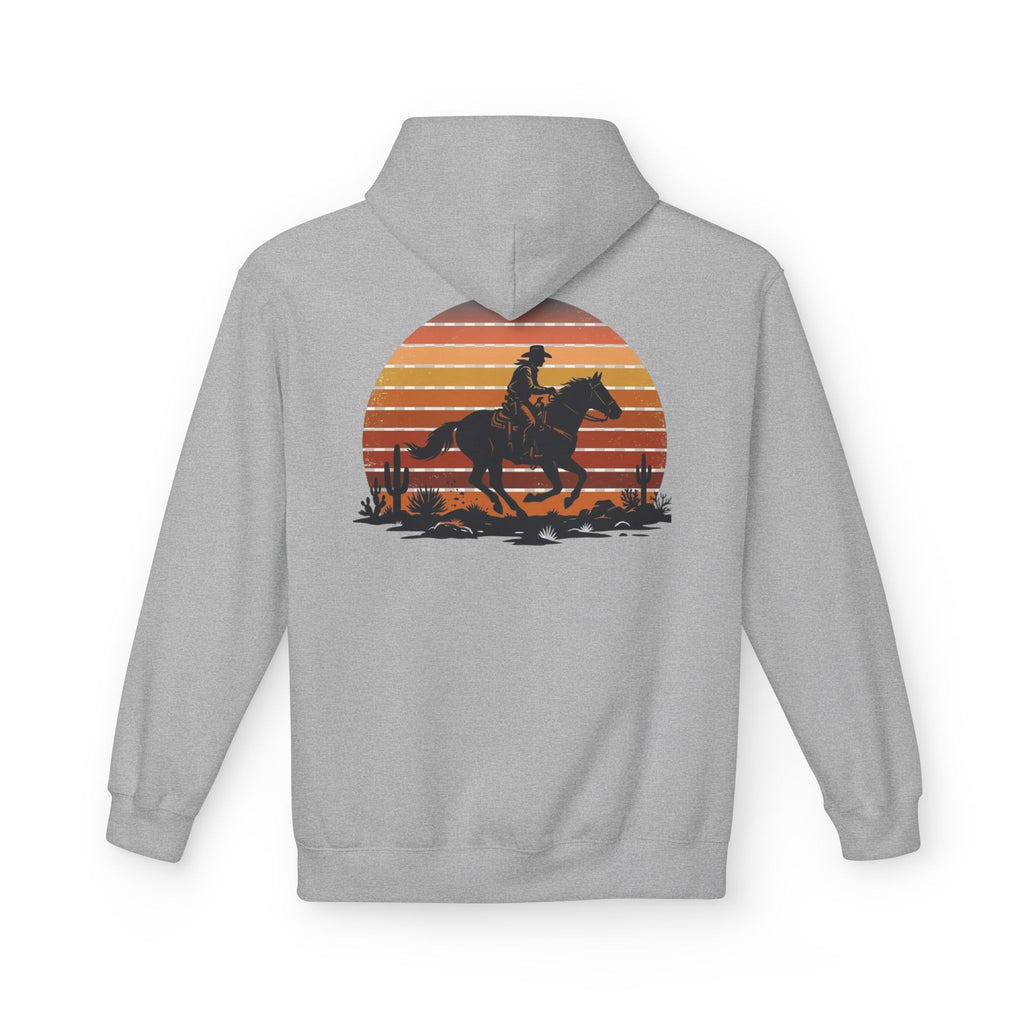 Horse Rider Sunset Hoodie — Retro Western Equestrian Sweatshirt