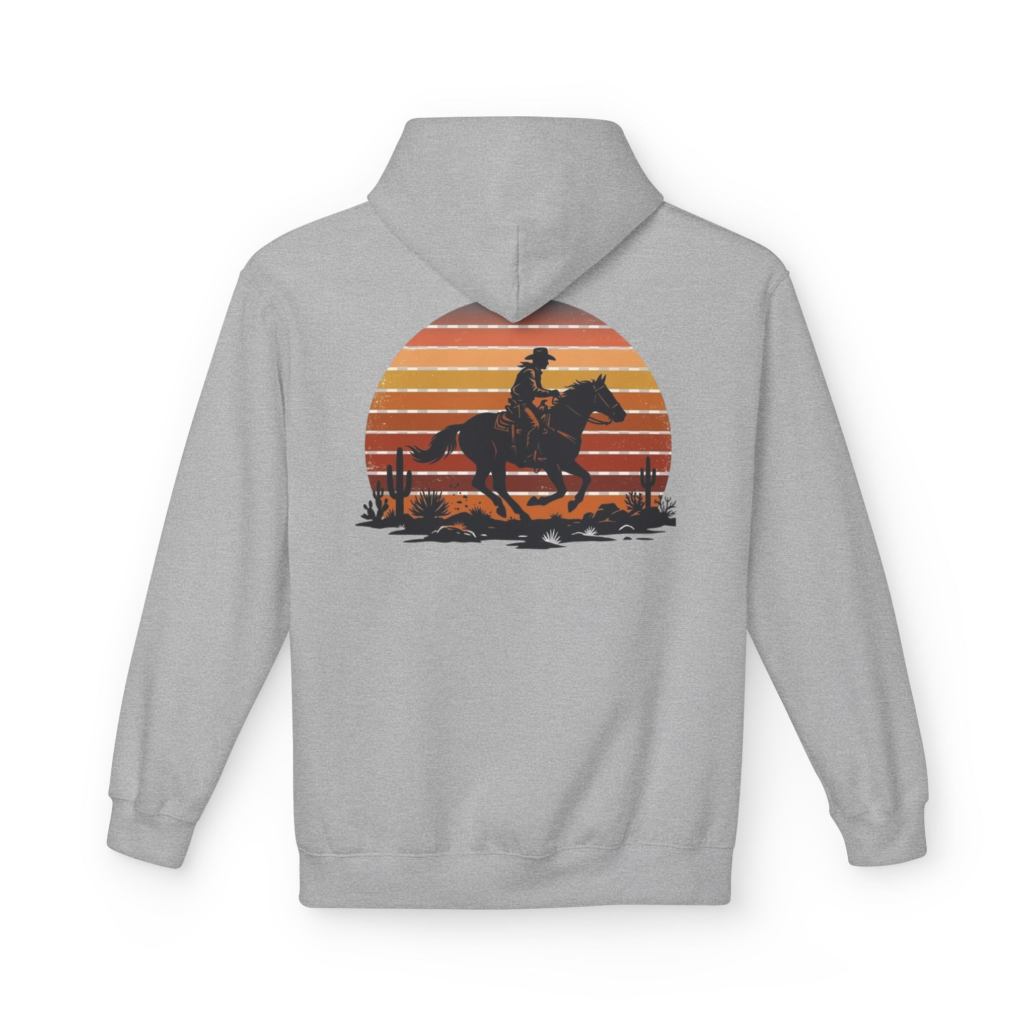Horse Rider Sunset Hoodie — Retro Western Equestrian Sweatshirt