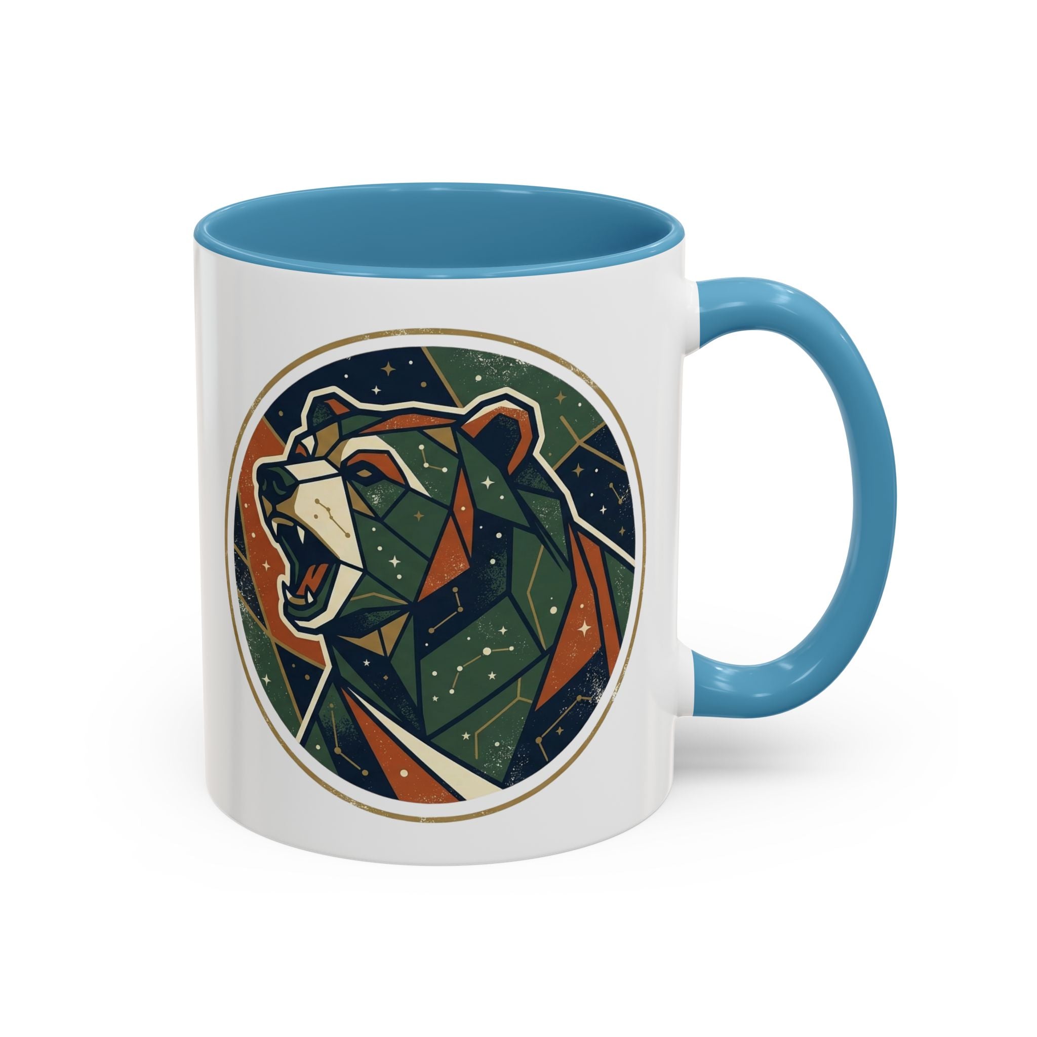Geometric Roaring Bear Mug | Accent Coffee Mug