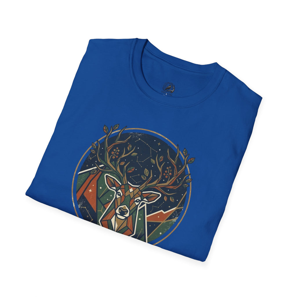 Mystic Forest Stag T-Shirt — Geometric Deer Nature Tee