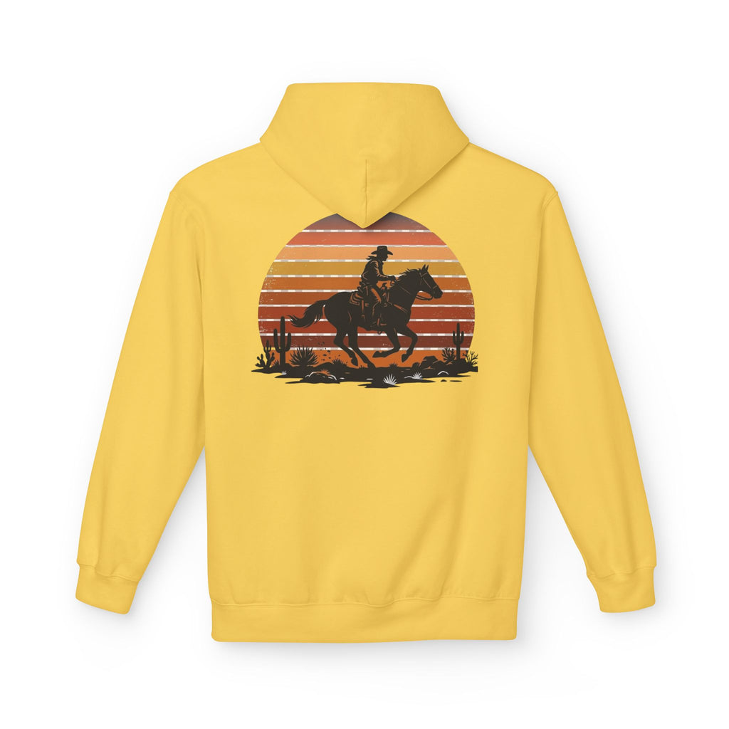 Horse Rider Sunset Hoodie — Retro Western Equestrian Sweatshirt