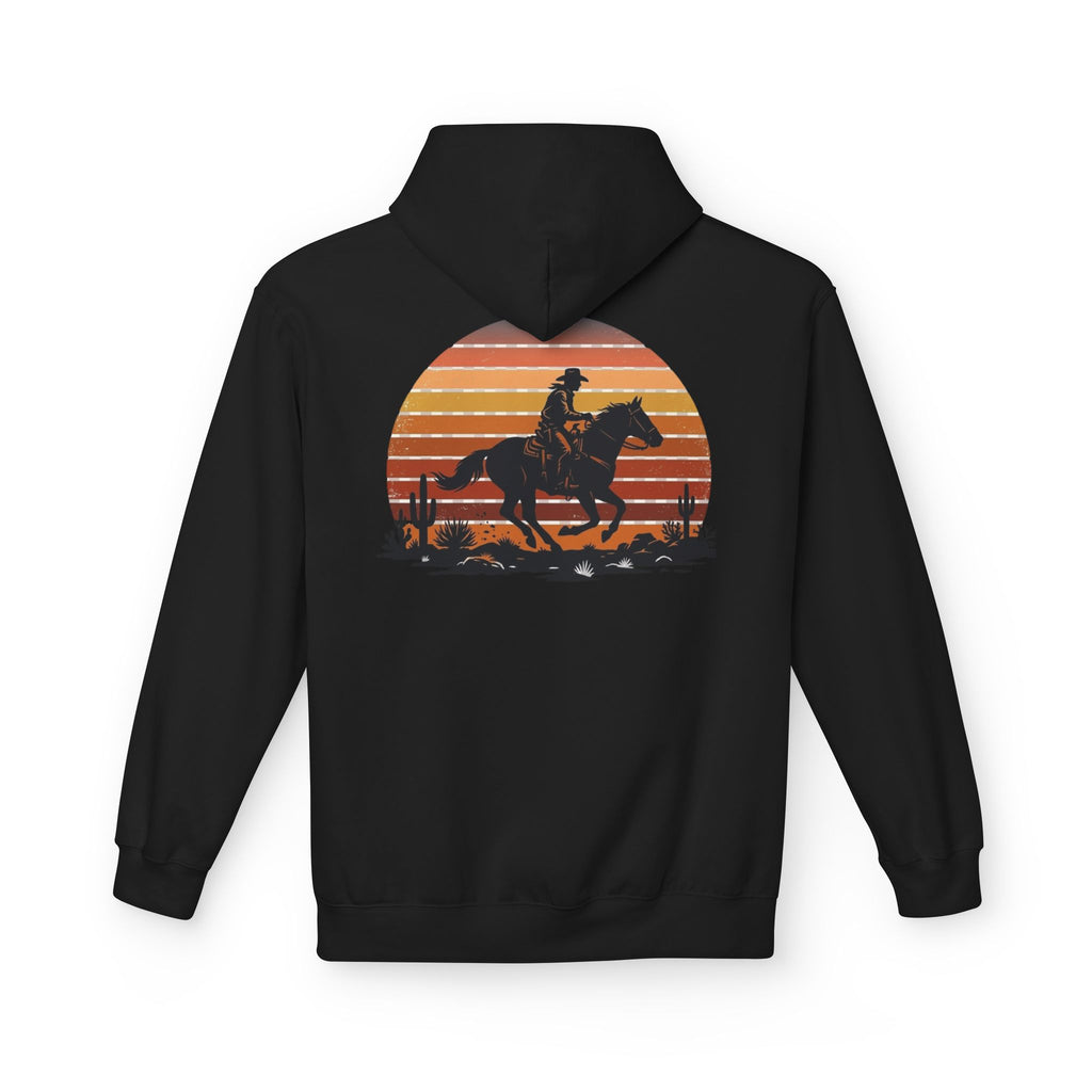 Horse Rider Sunset Hoodie — Retro Western Equestrian Sweatshirt