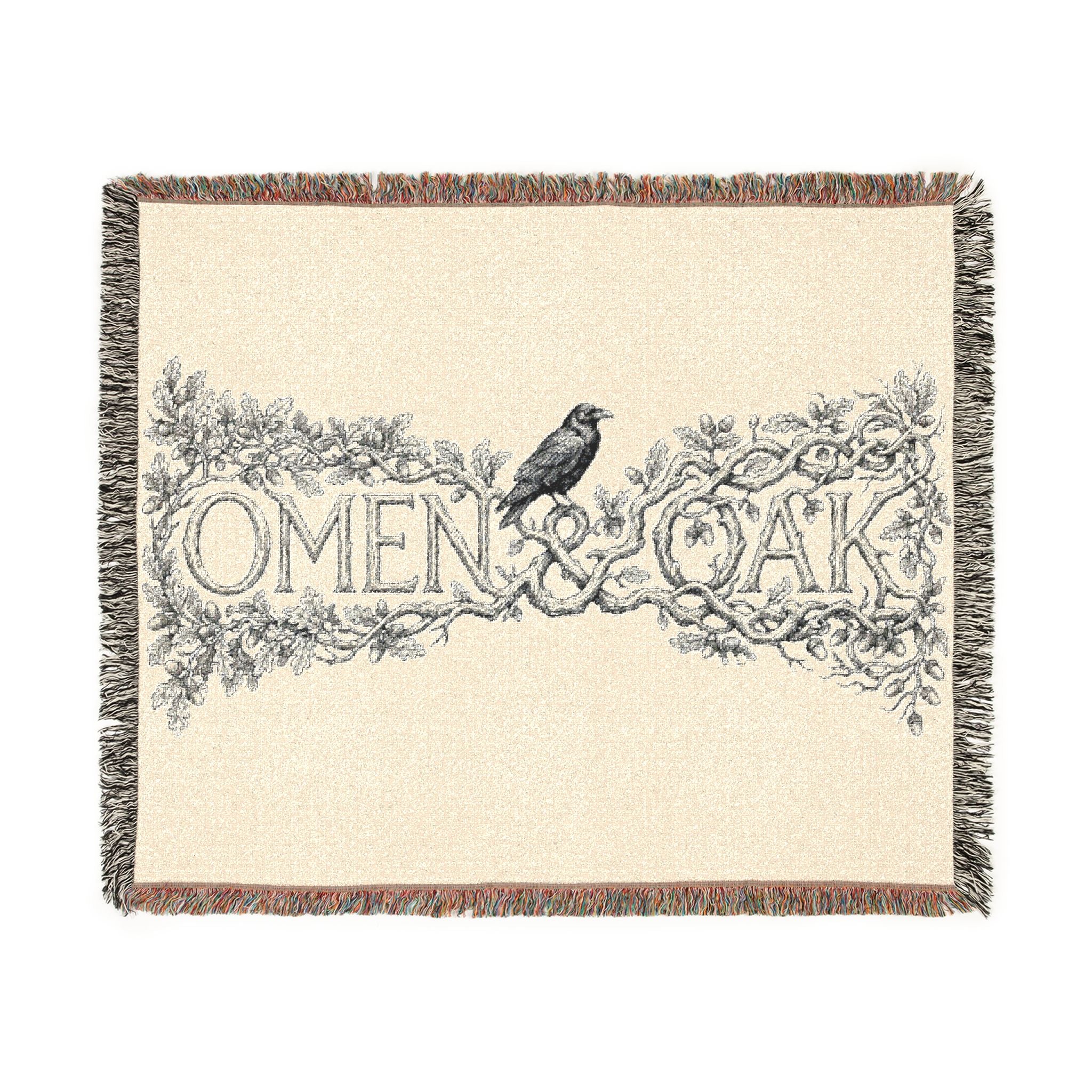 OMEN & OAK Woven Blanket — Cozy Decorative Throw for Living Room & Bedroom