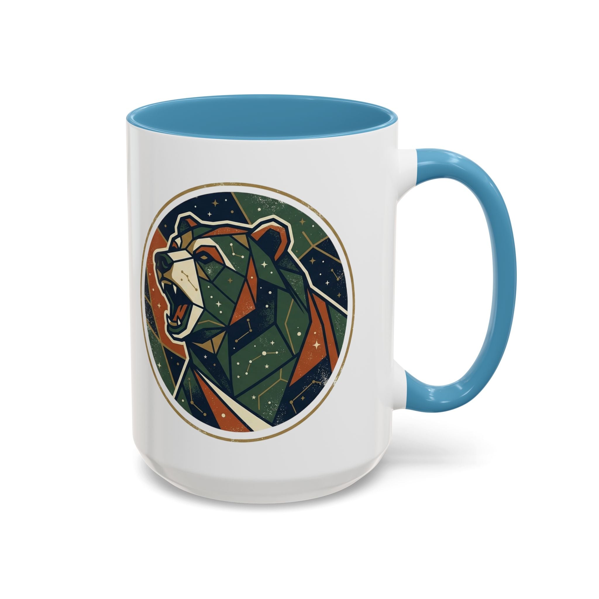 Geometric Roaring Bear Mug | Accent Coffee Mug