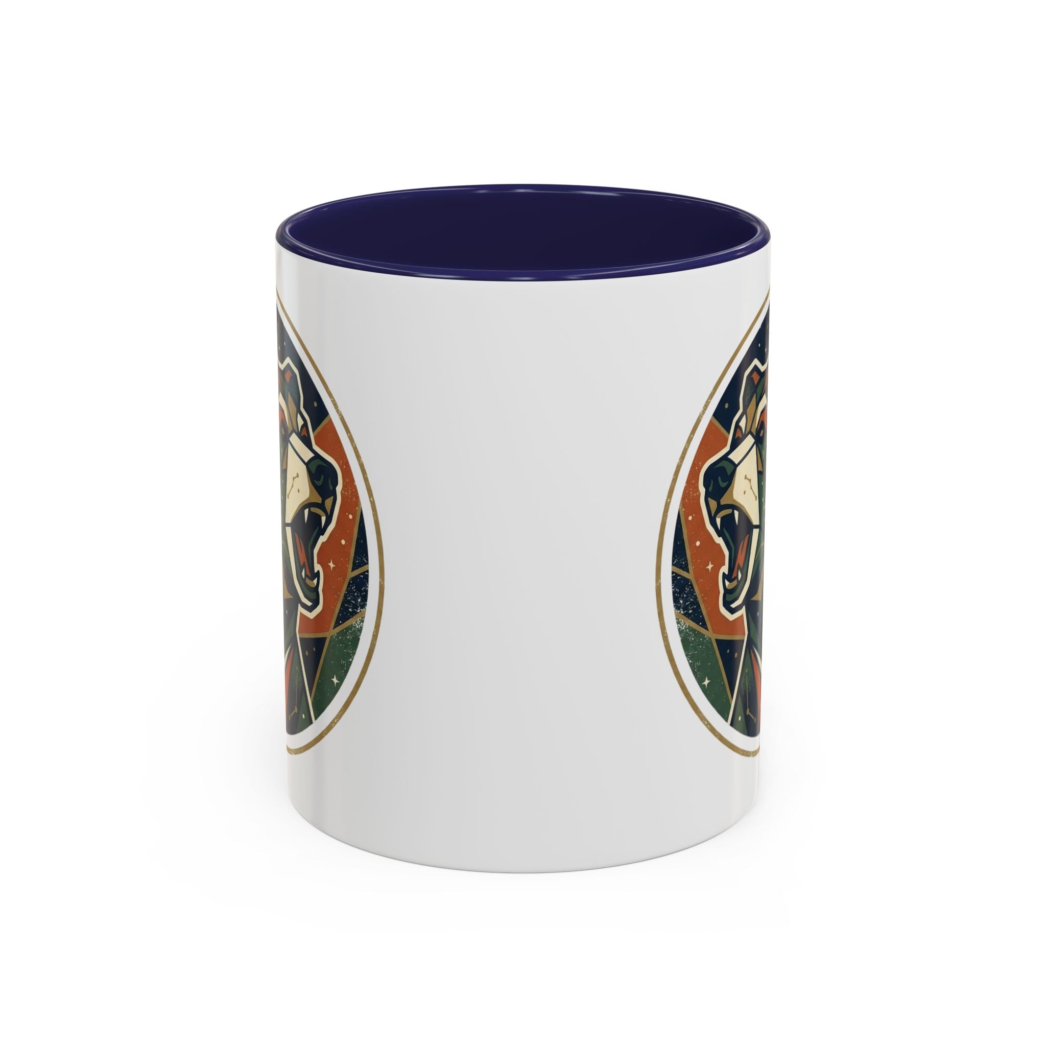 Geometric Roaring Bear Mug | Accent Coffee Mug