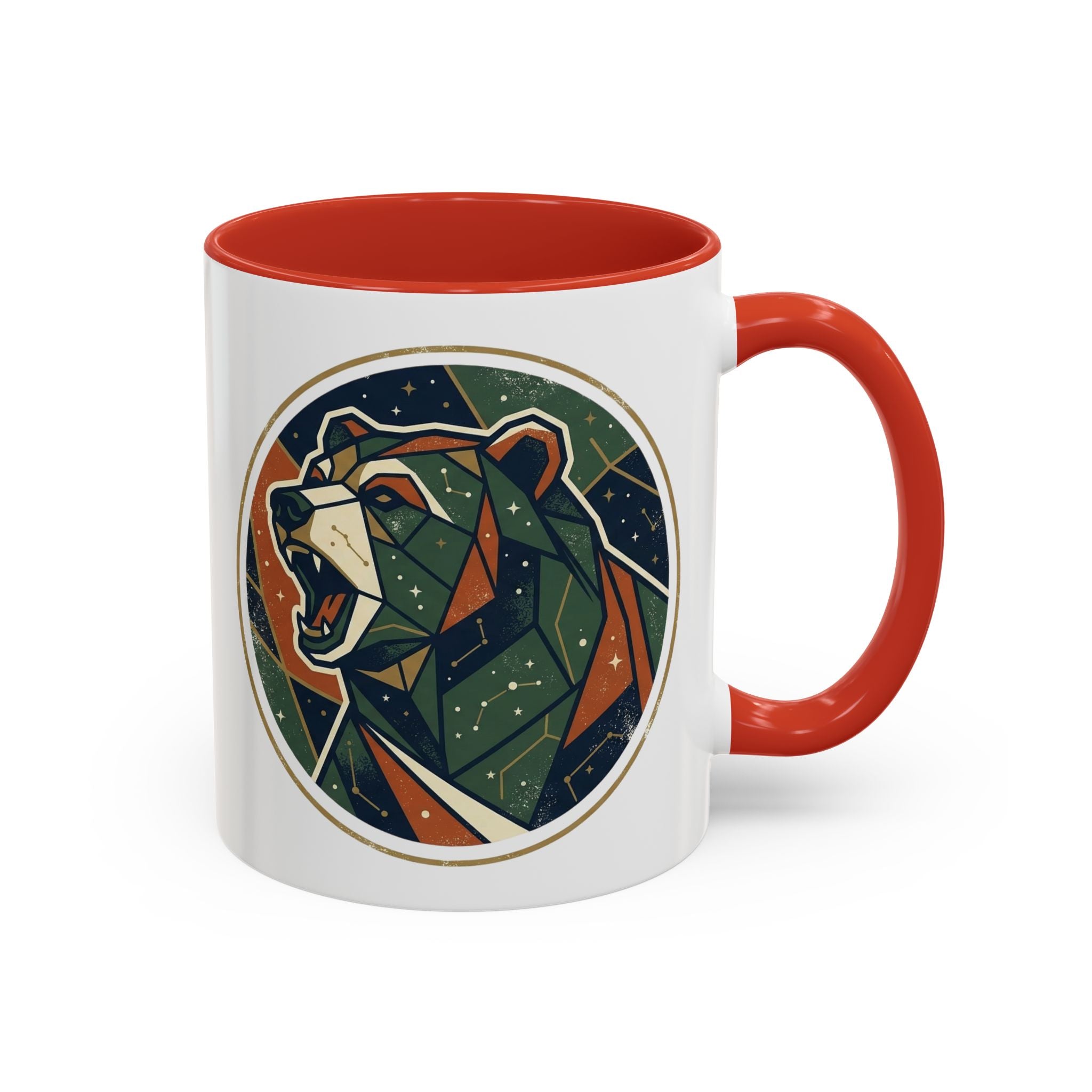 Geometric Roaring Bear Mug | Accent Coffee Mug
