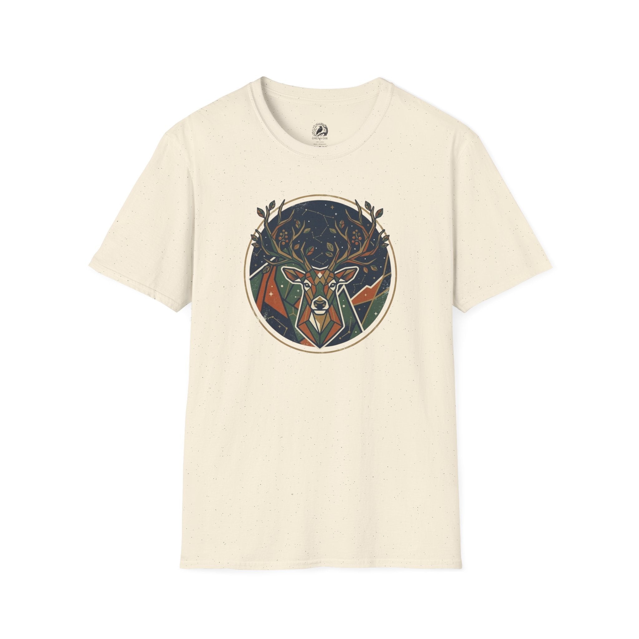 Mystic Forest Stag T-Shirt — Geometric Deer Nature Tee