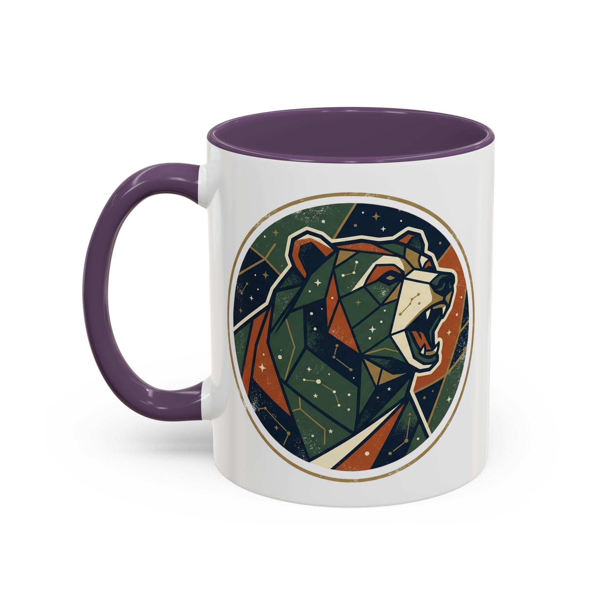 Geometric Roaring Bear Mug | Accent Coffee Mug