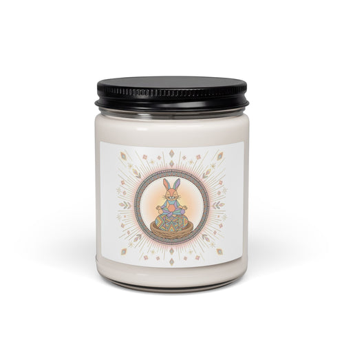 9oz Soy Candle — Whimsical Bunny Floral Design (Scented)