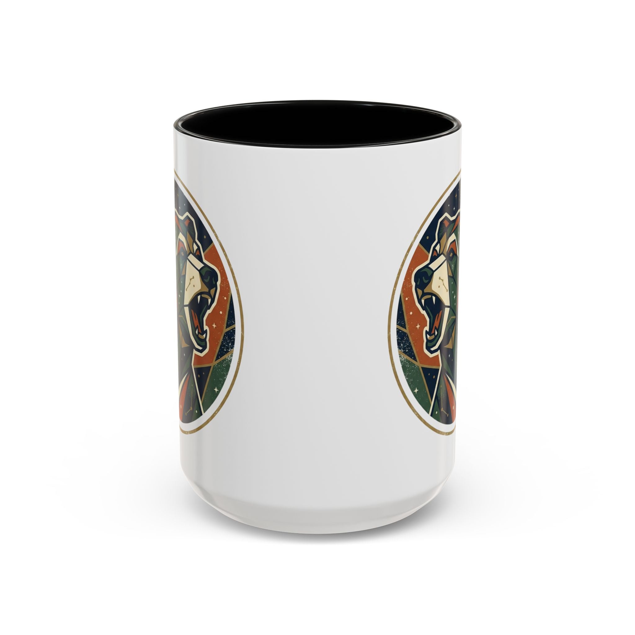 Geometric Roaring Bear Mug | Accent Coffee Mug