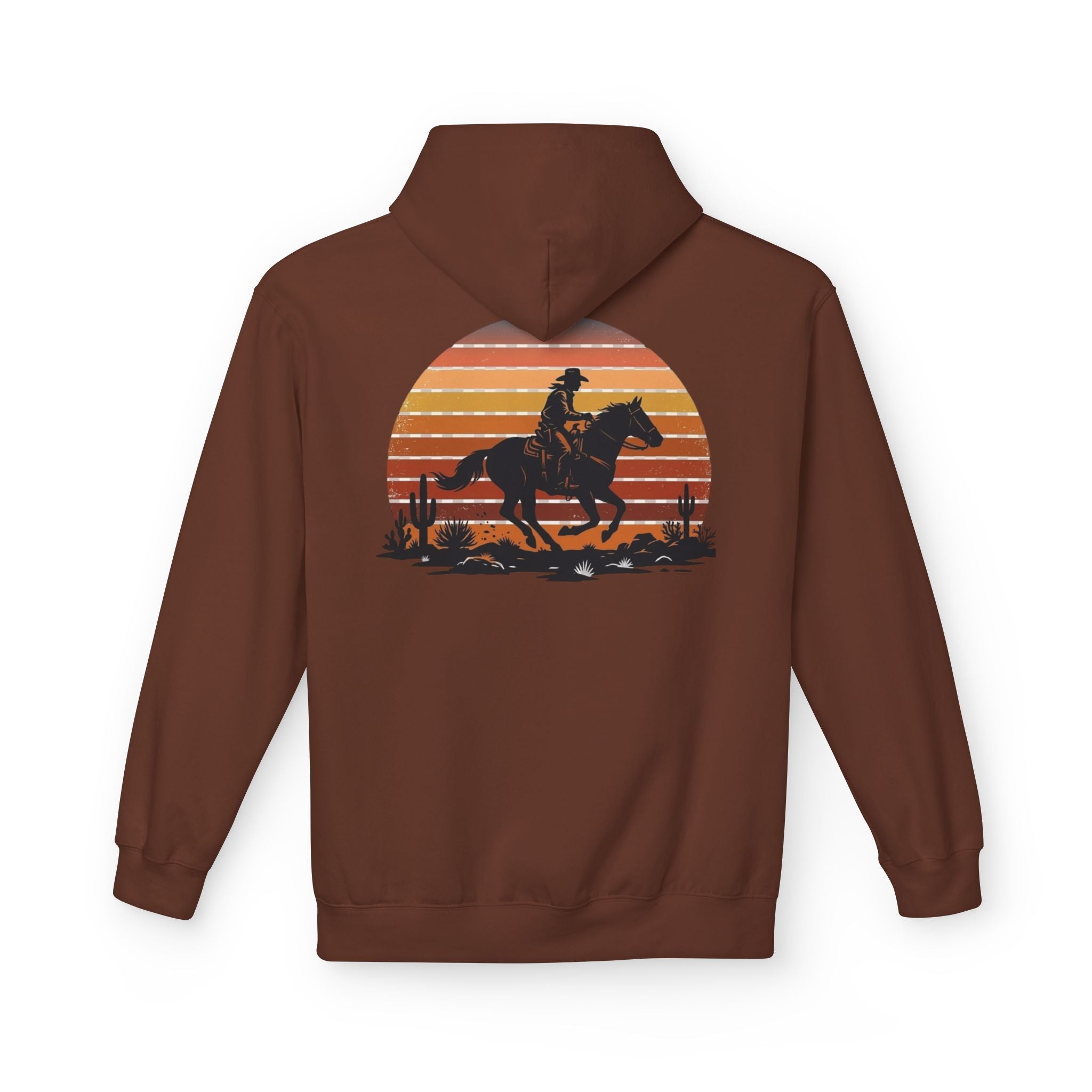 Horse Rider Sunset Hoodie — Retro Western Equestrian Sweatshirt