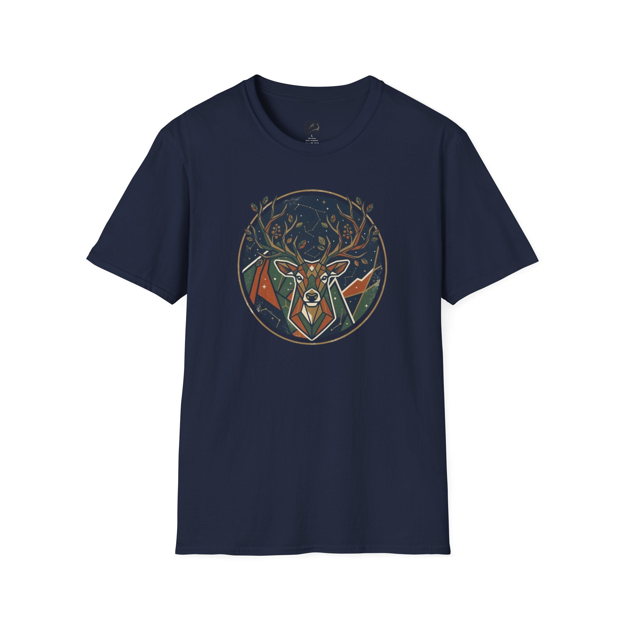 Mystic Forest Stag T-Shirt — Geometric Deer Nature Tee