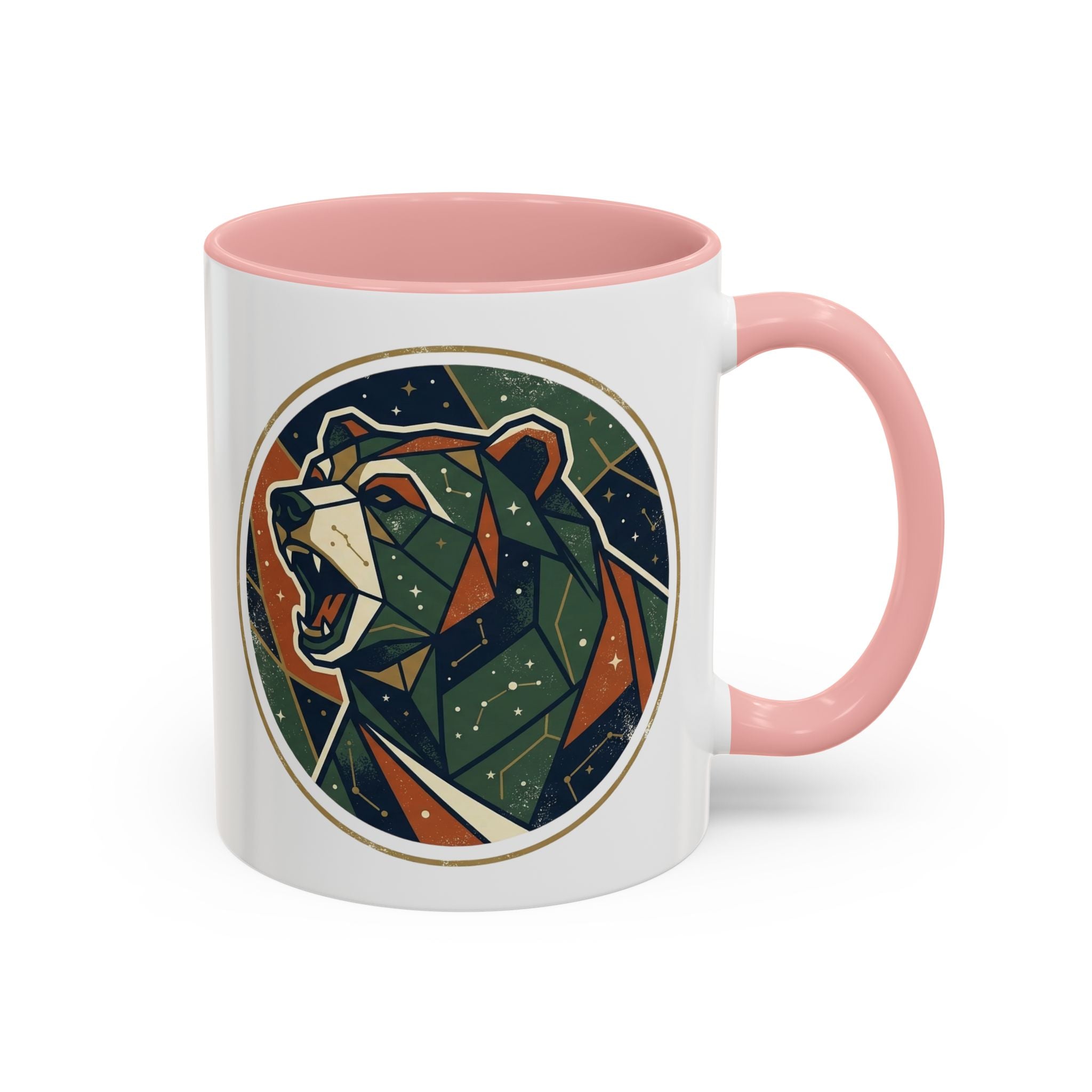 Geometric Roaring Bear Mug | Accent Coffee Mug