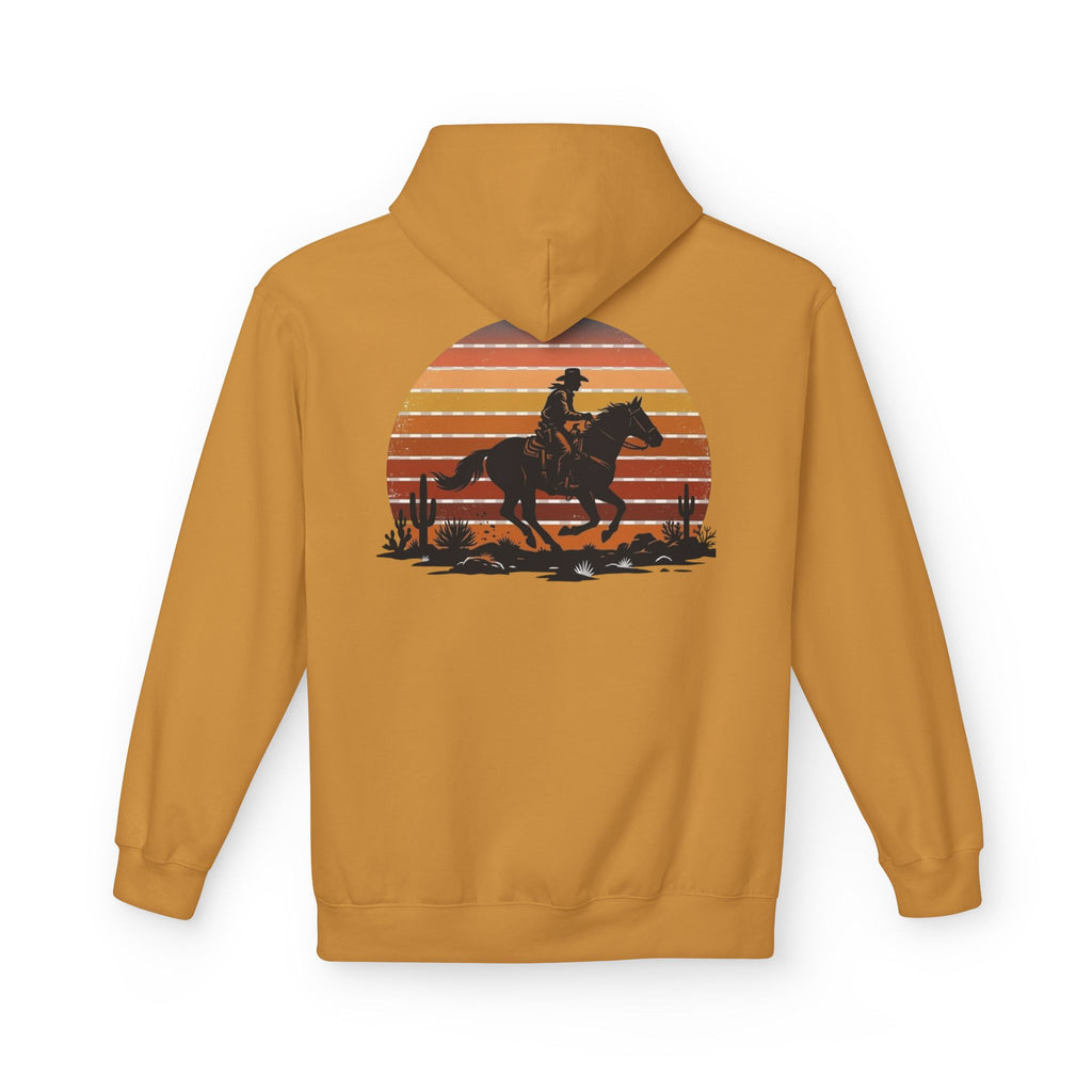 Horse Rider Sunset Hoodie — Retro Western Equestrian Sweatshirt