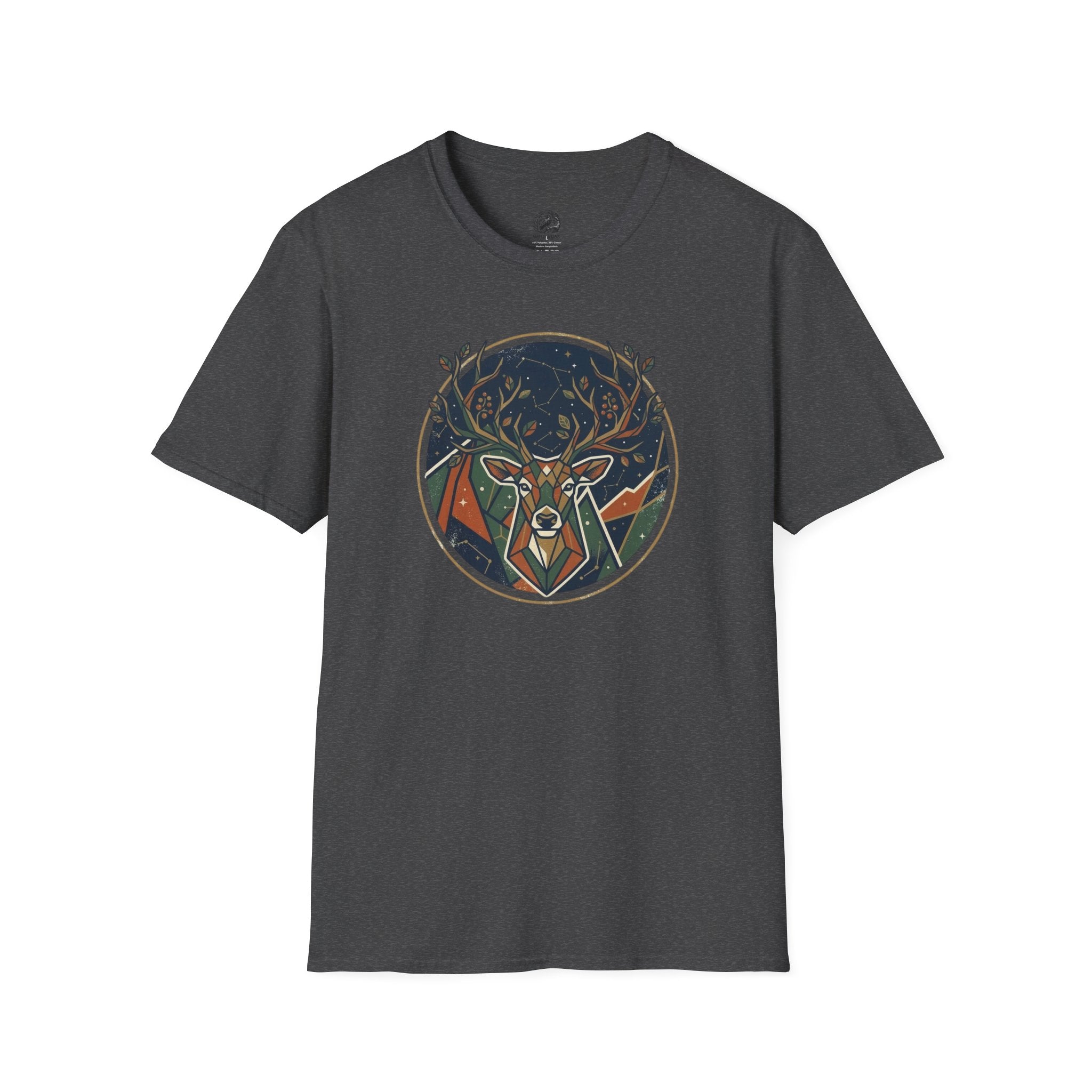Mystic Forest Stag T-Shirt — Geometric Deer Nature Tee