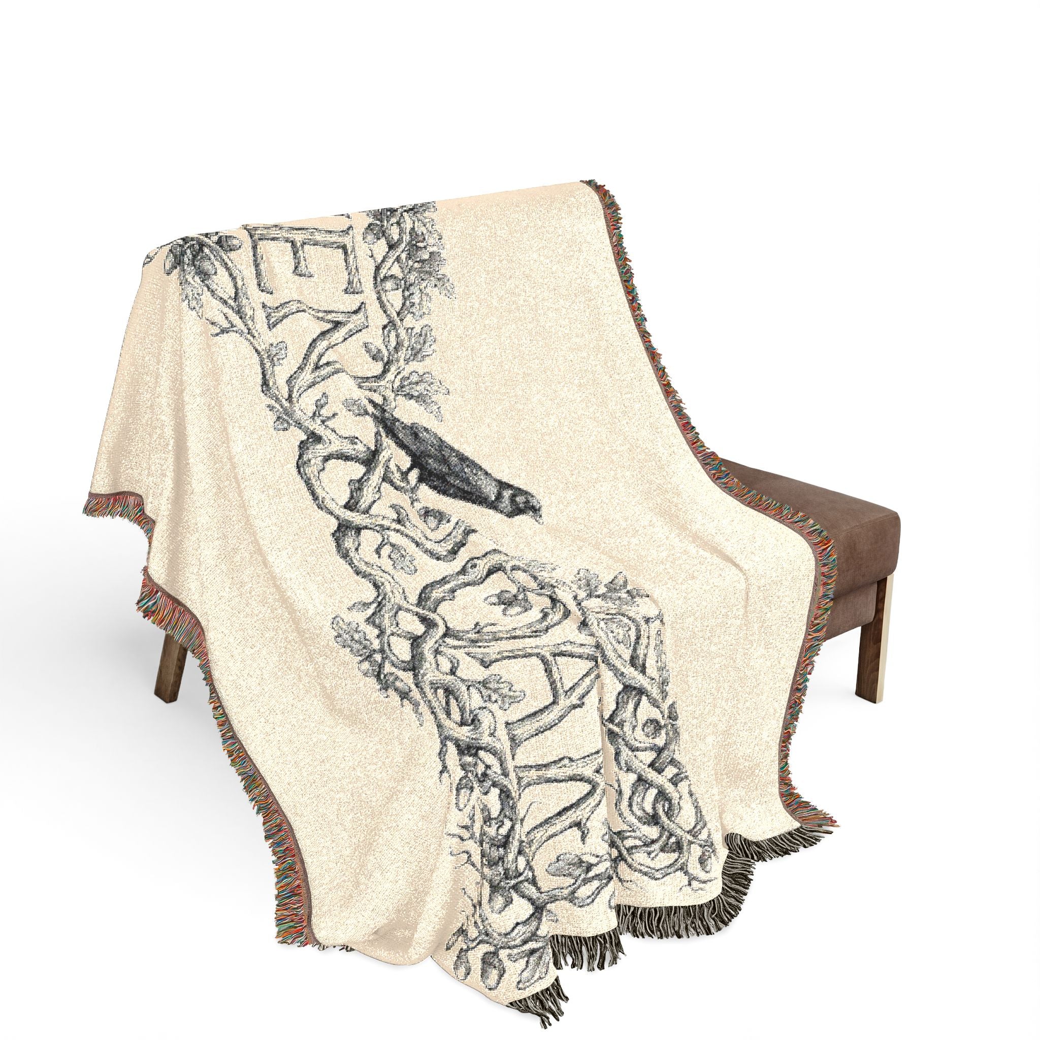 OMEN & OAK Woven Blanket — Cozy Decorative Throw for Living Room & Bedroom